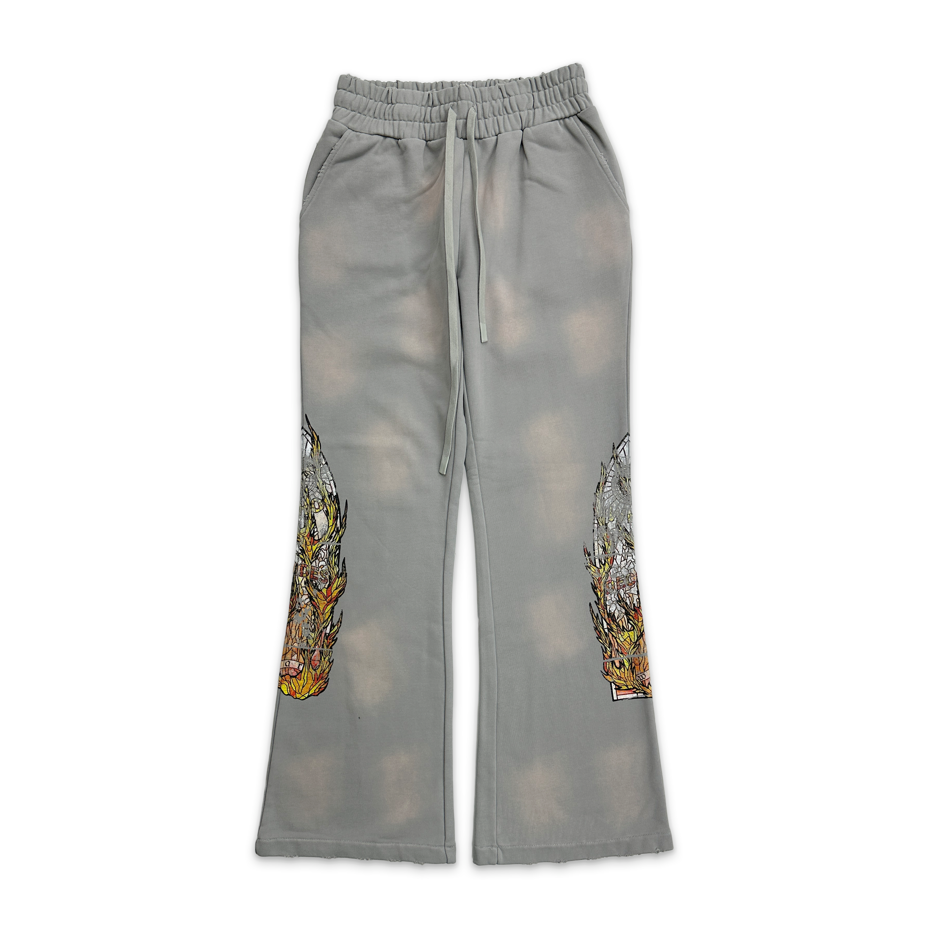Who Decides War, Faded Flame Glass Sweatpants "Vintage Grey"
