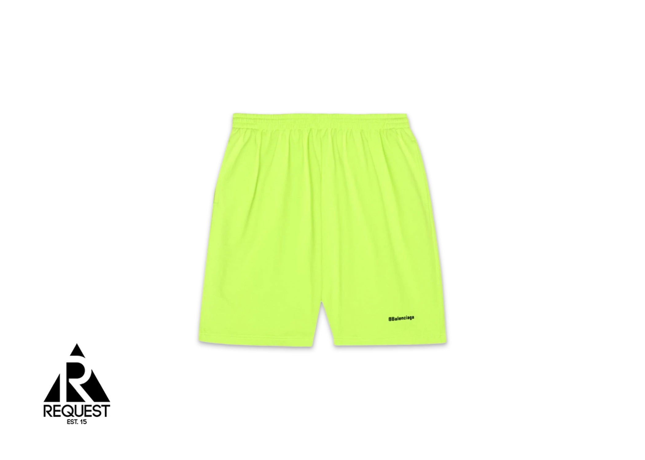 Balenciaga Wide-Leg Logo-Embroidered Cotton Shorts "Fluo Yellow"