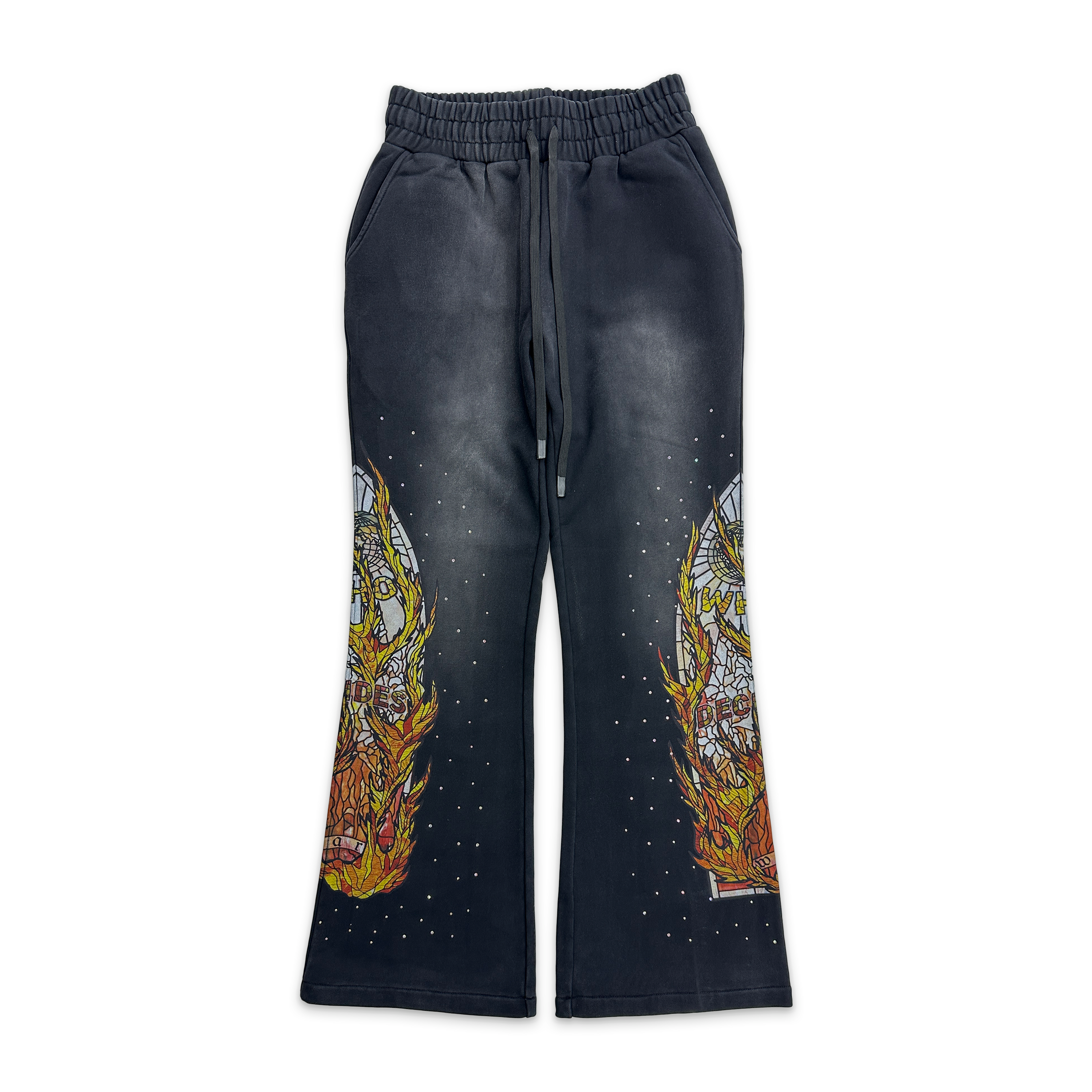 Who Decides War, Flame Glass Sweatpants "Coal"