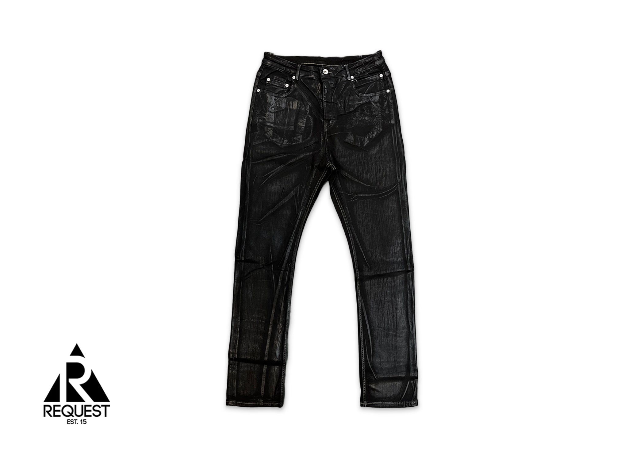 Rick Owens DRKSHDW Detroit Cut Denim "Black Foil Wax"