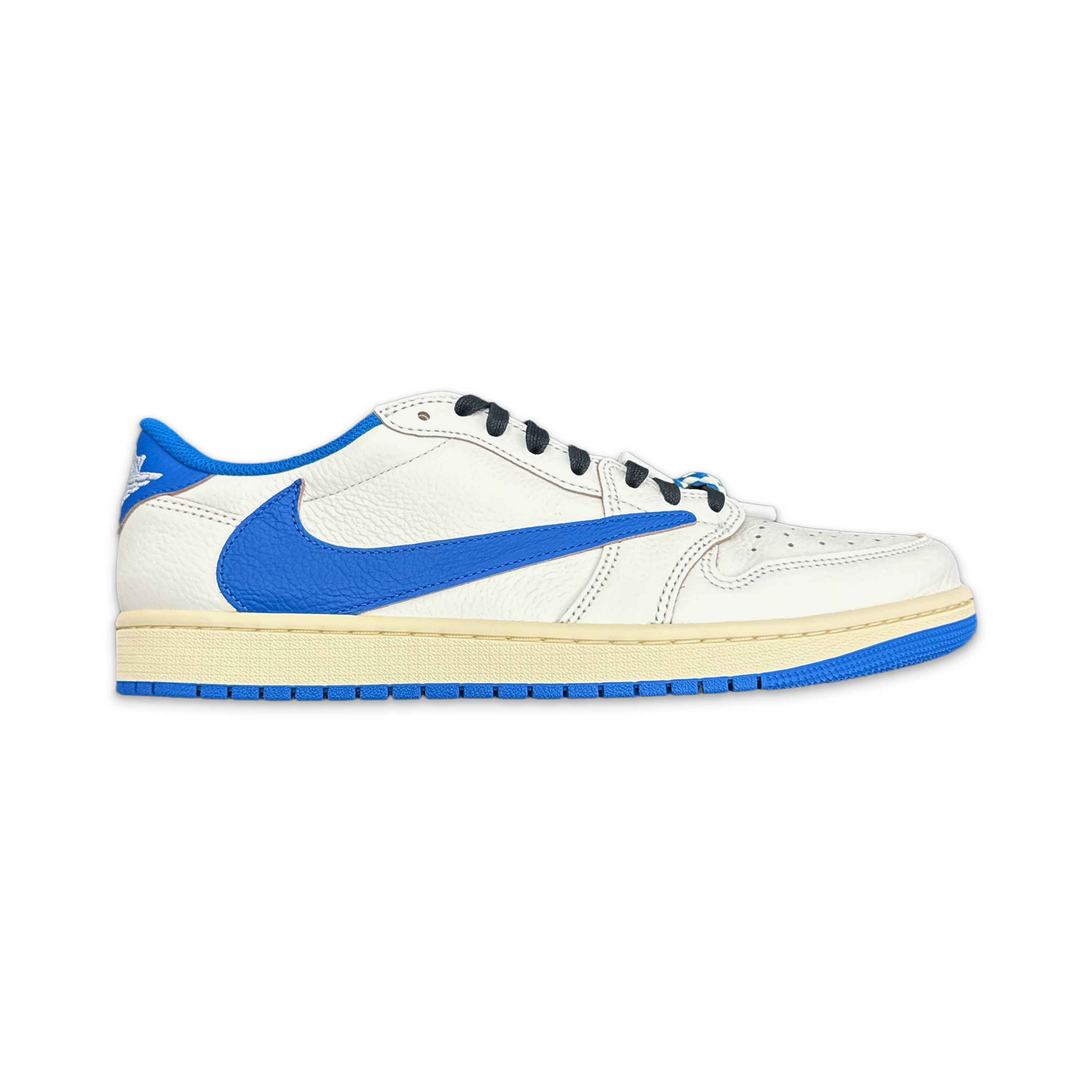 Air Jordan 1 Retro Low Fragment X Travis Scott “Sail Military Blue”