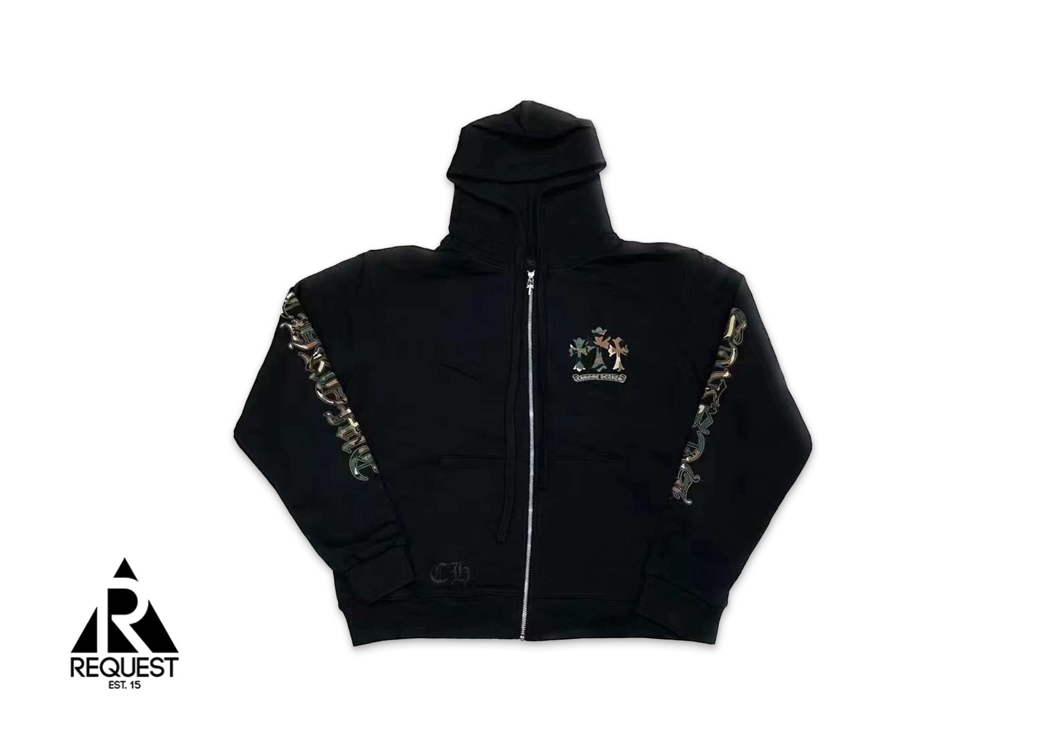 Chrome Hearts Horseshoe Camo Thermal Zip Up Hoodie "Black"