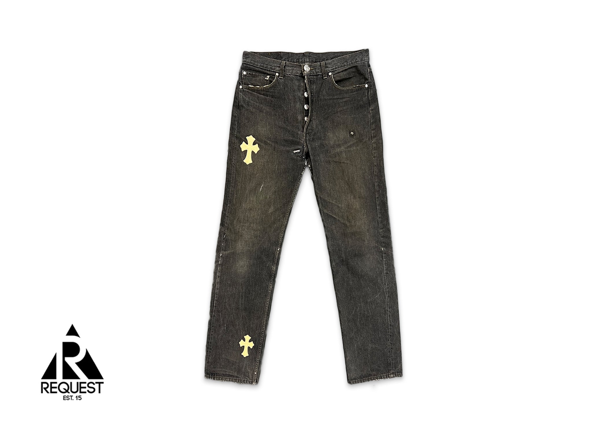 Chrome Hearts Levi's Black Denim "Gold Crosses"