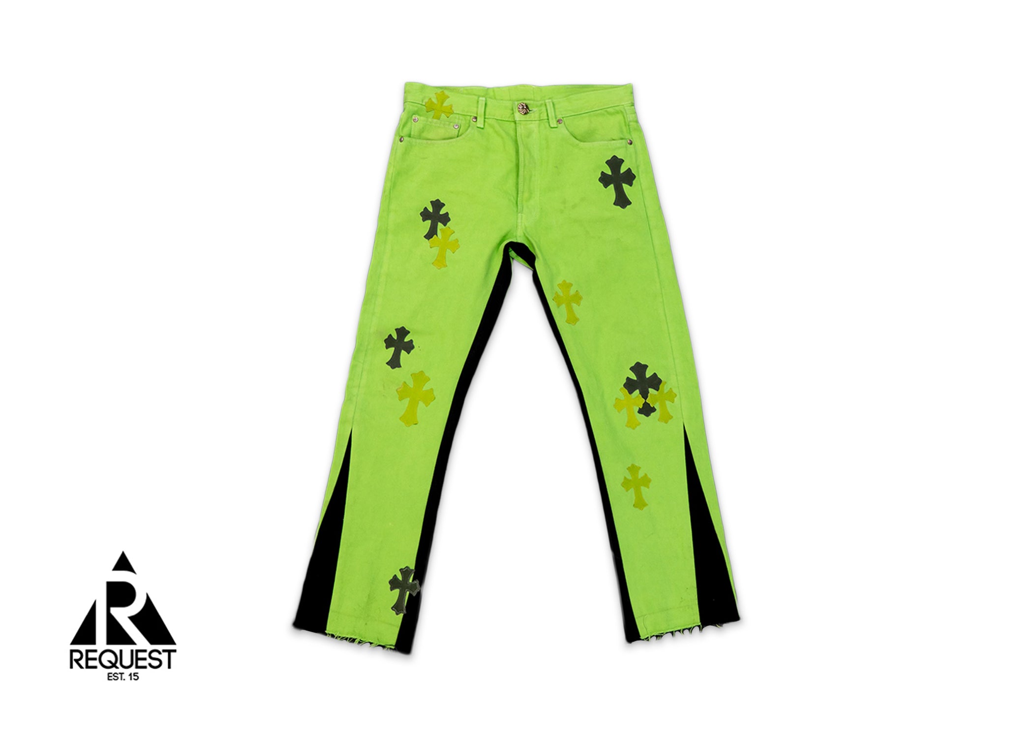 Chrome Hearts Levi's Green Denim Flare "Green & Black Crosses"