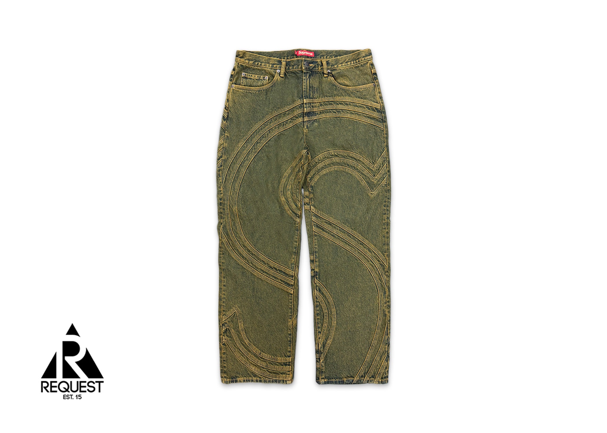 Supreme, S Logo Loose Fit Jean "Dirty Green"