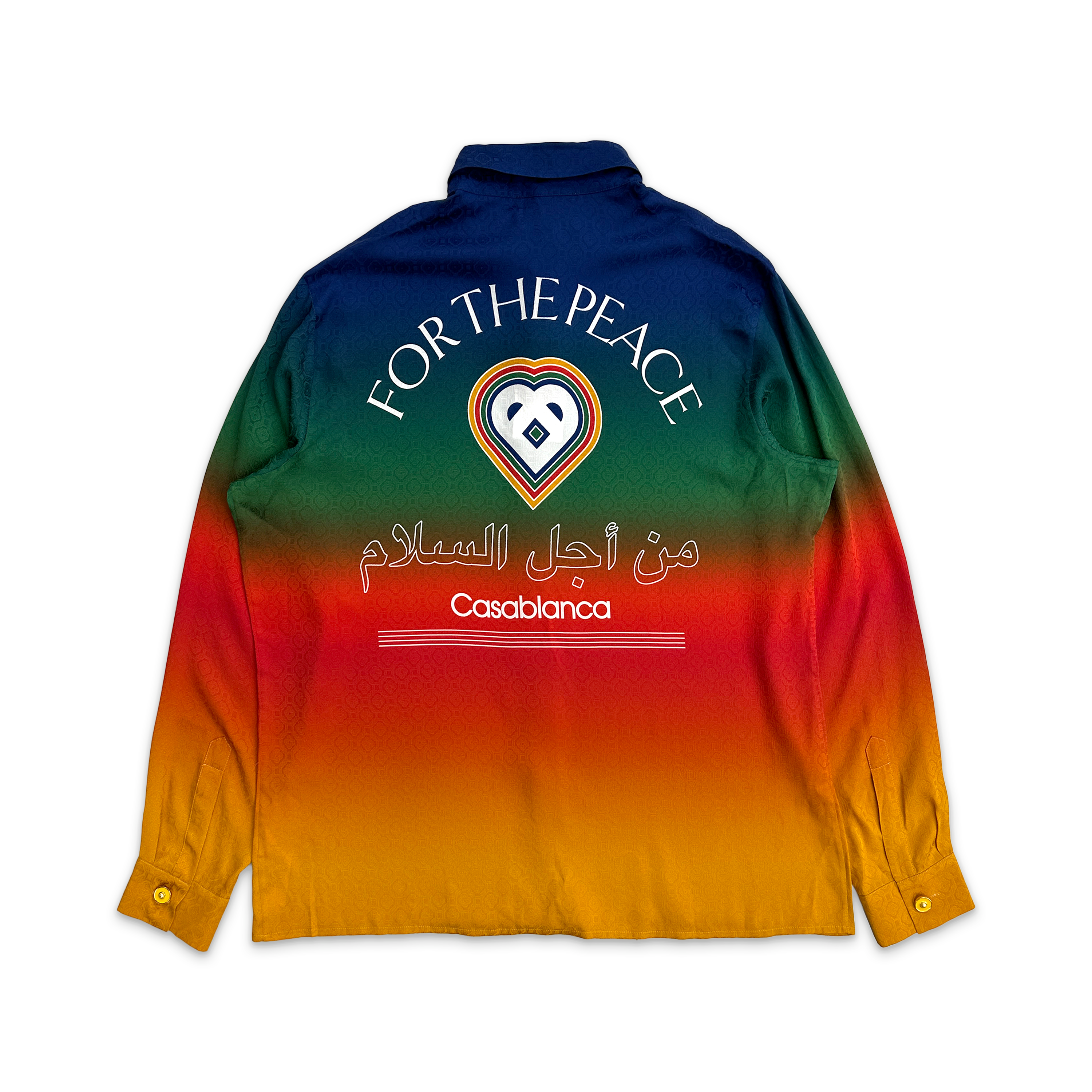 Silk Monogram Collar L/S Shirt "Peace Gradient"