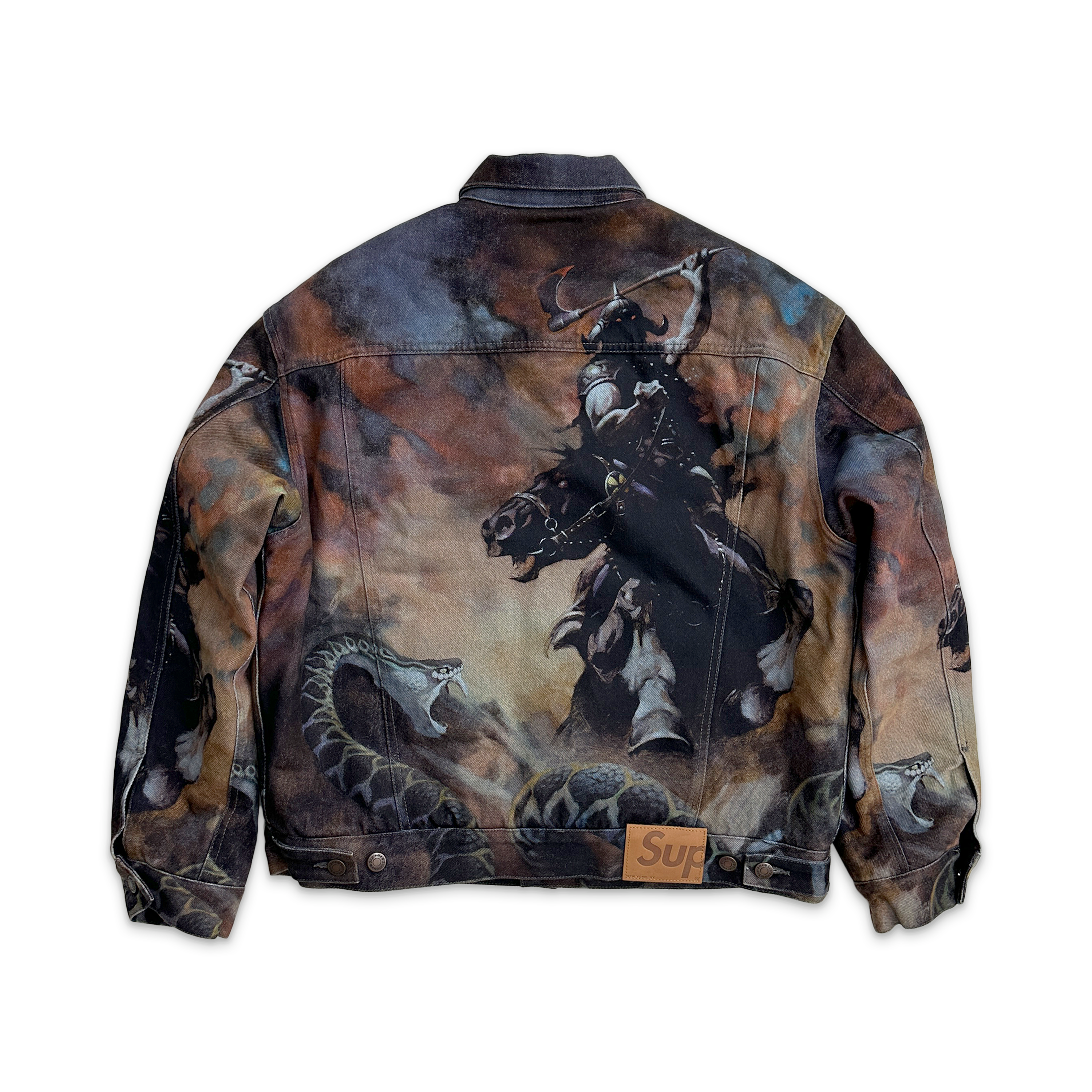 Supreme, x Frazetta Faux Shearling Line Trucker Jacket