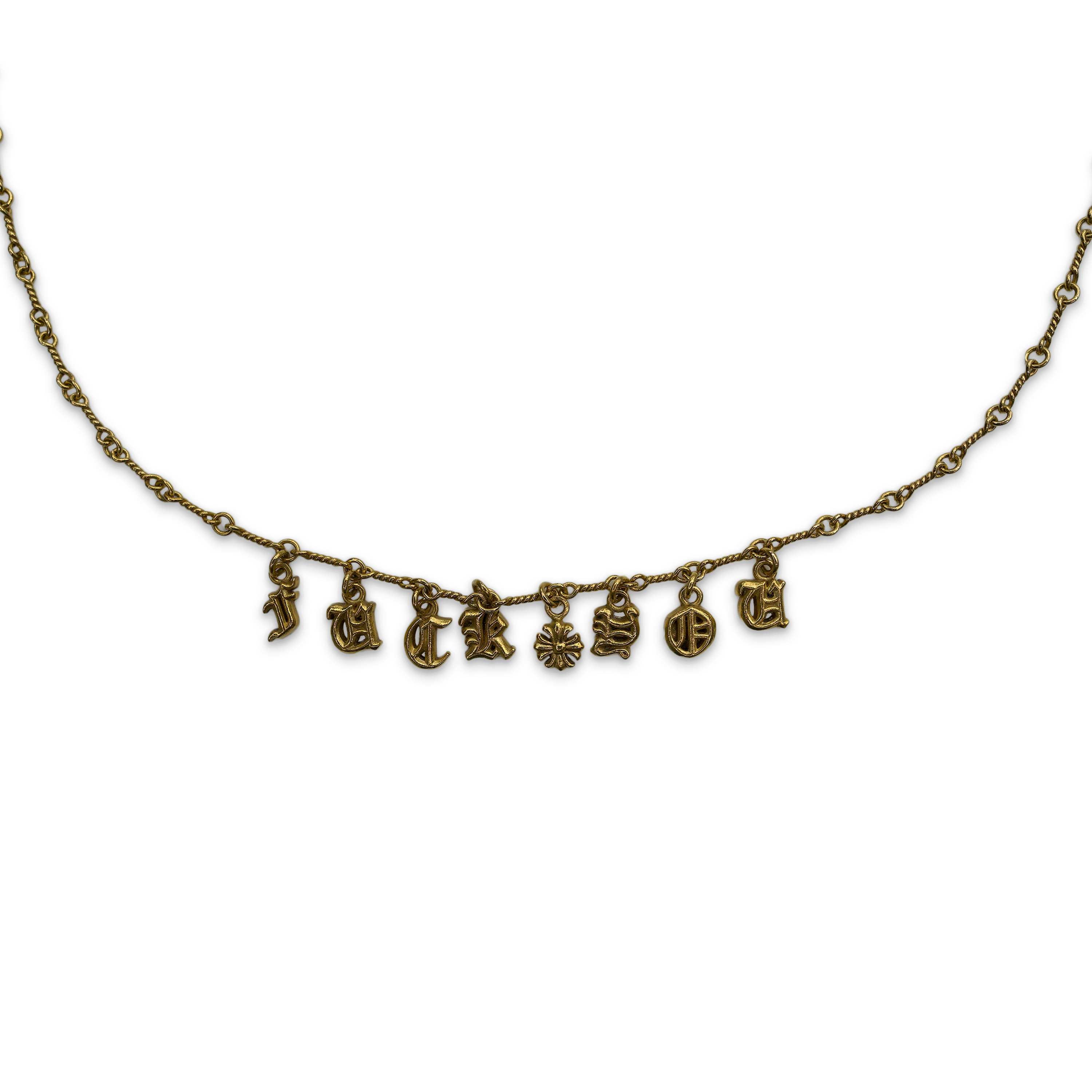 Chrome Hearts, F*ck You Necklace "Gold"
