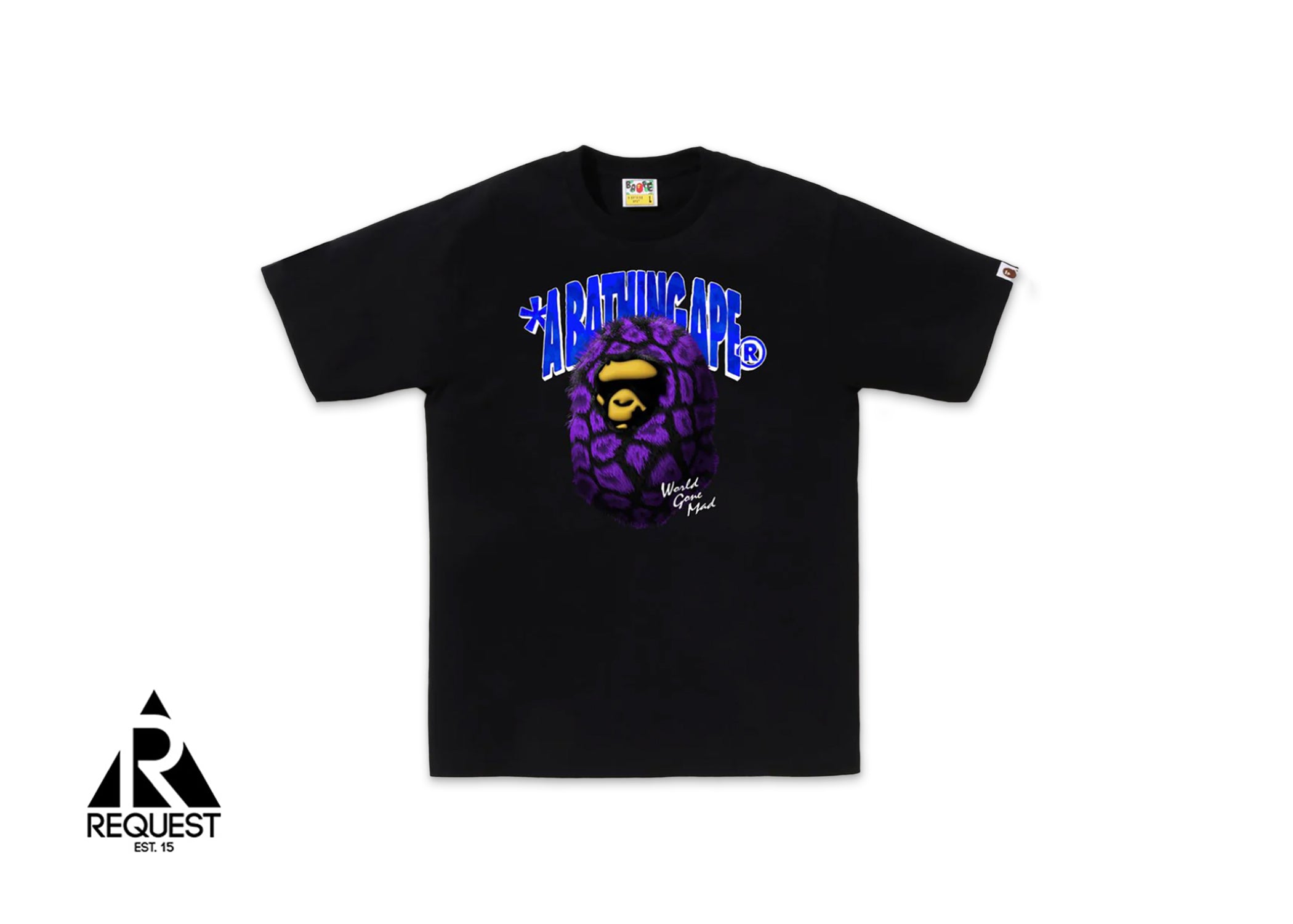 A Bathing Ape Fur Ape Head Tee "Black"