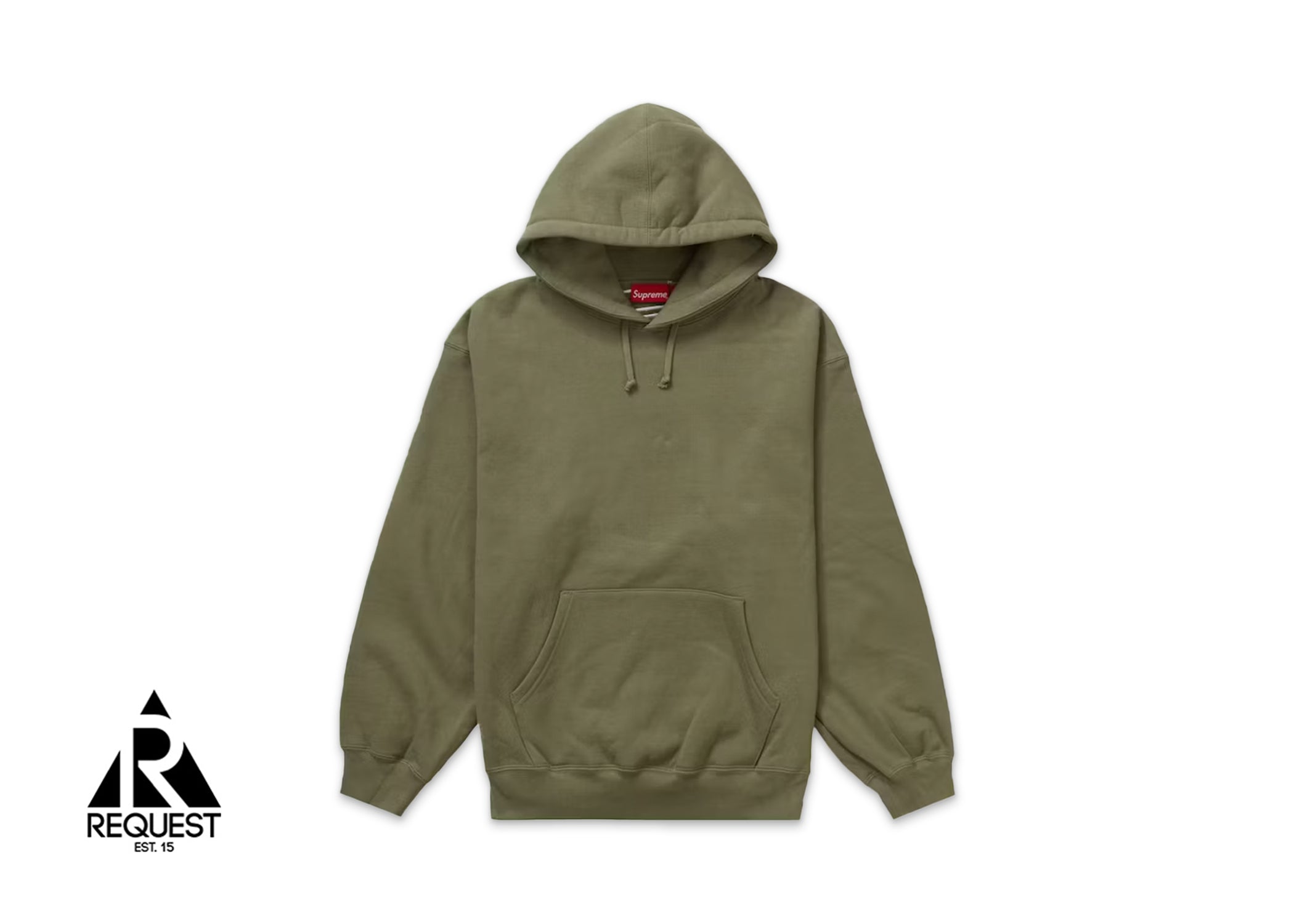 Supreme Satin Appliqué Hooded Sweatshirt “Light Olive