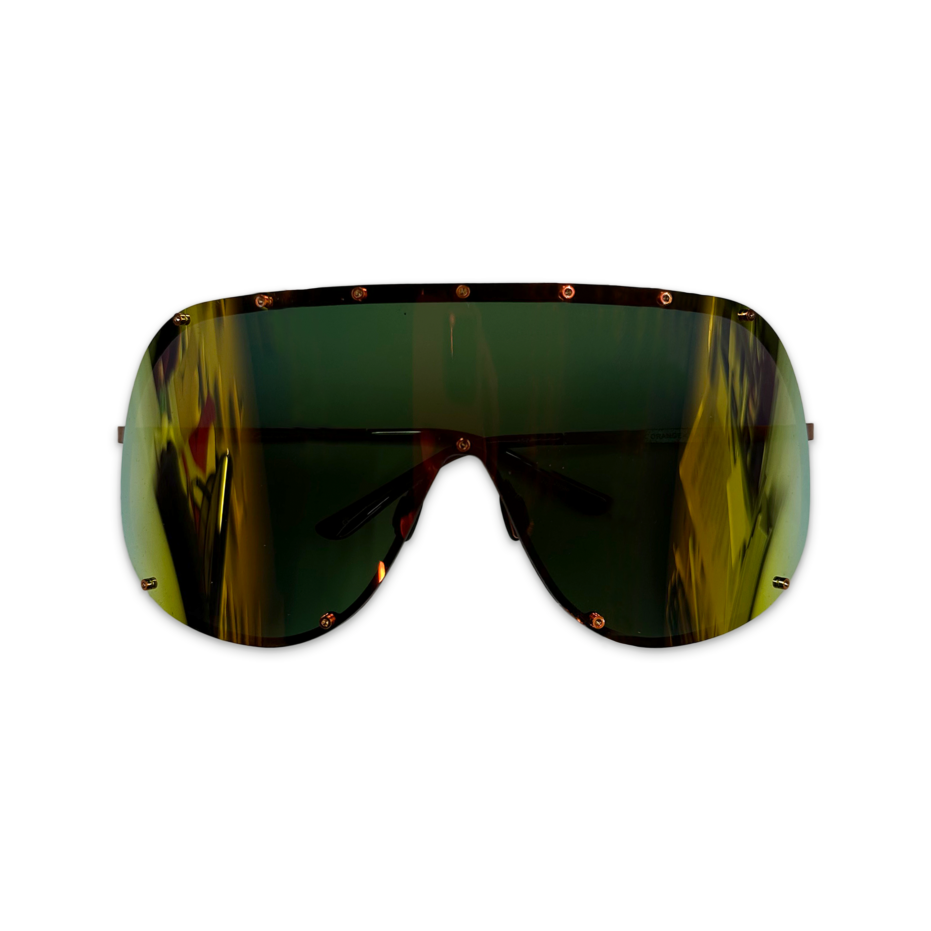 Rick Owens, Mask Shield Sunglasses "Orange Reflective"