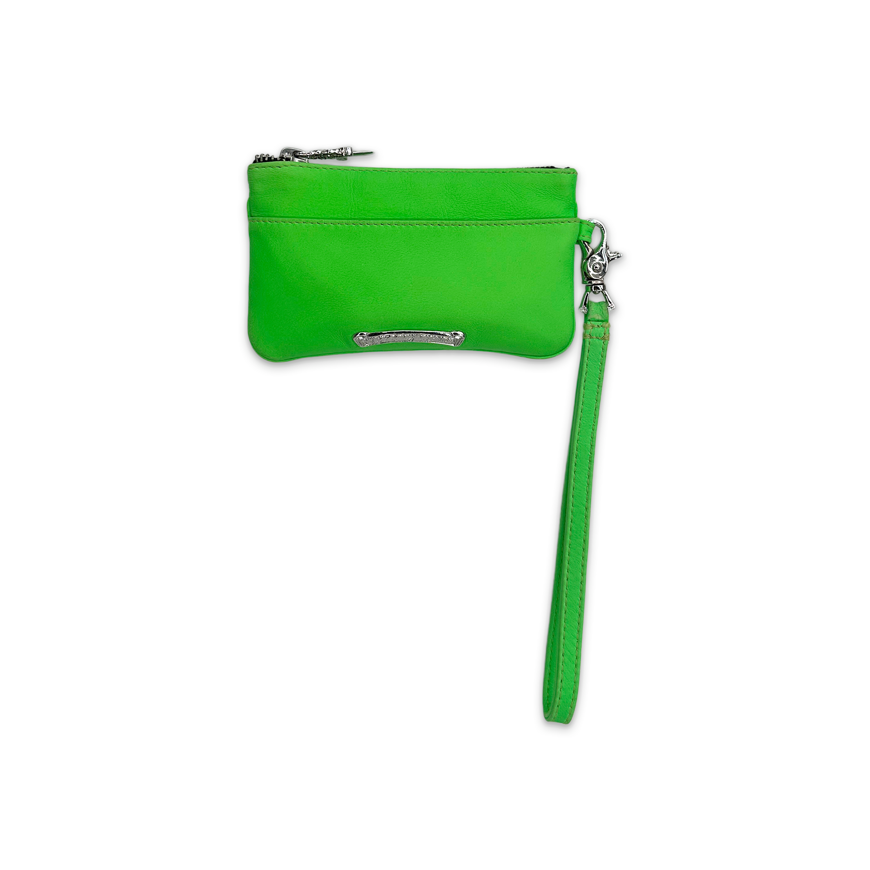 Chrome Hearts, Single Cross Zip Wallet "Green"