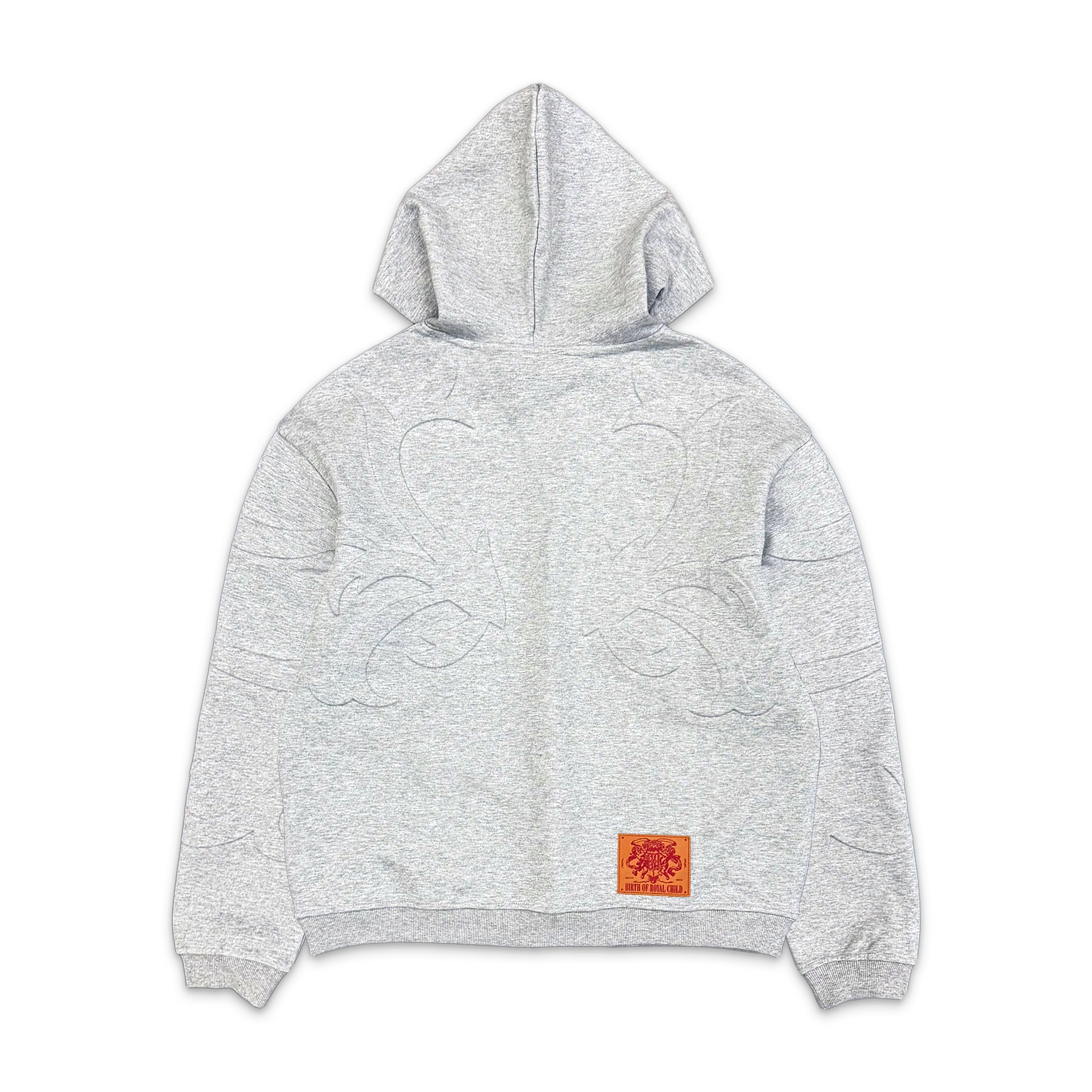 Birth of Royal Child, 3D Flower Relief Hoodie “Grey"