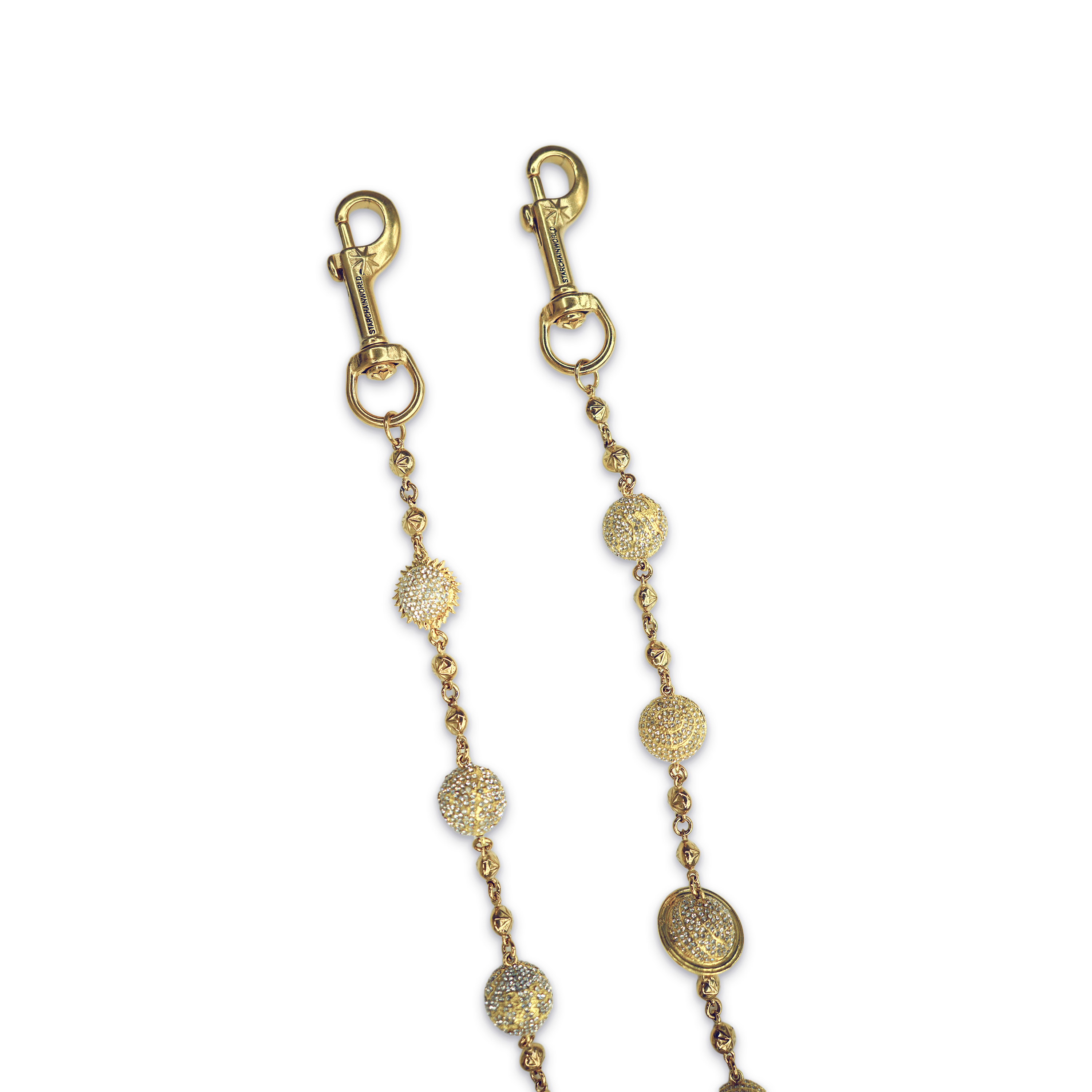 Starchain World, Gold White Solar System Wallet Chain - Large Planets