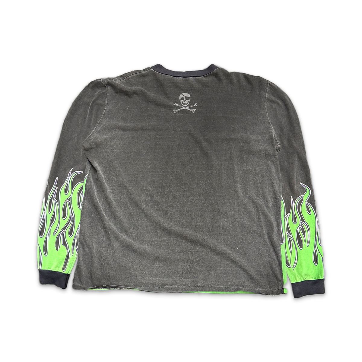 Grave Digger Flame L/S Tee "Grey"