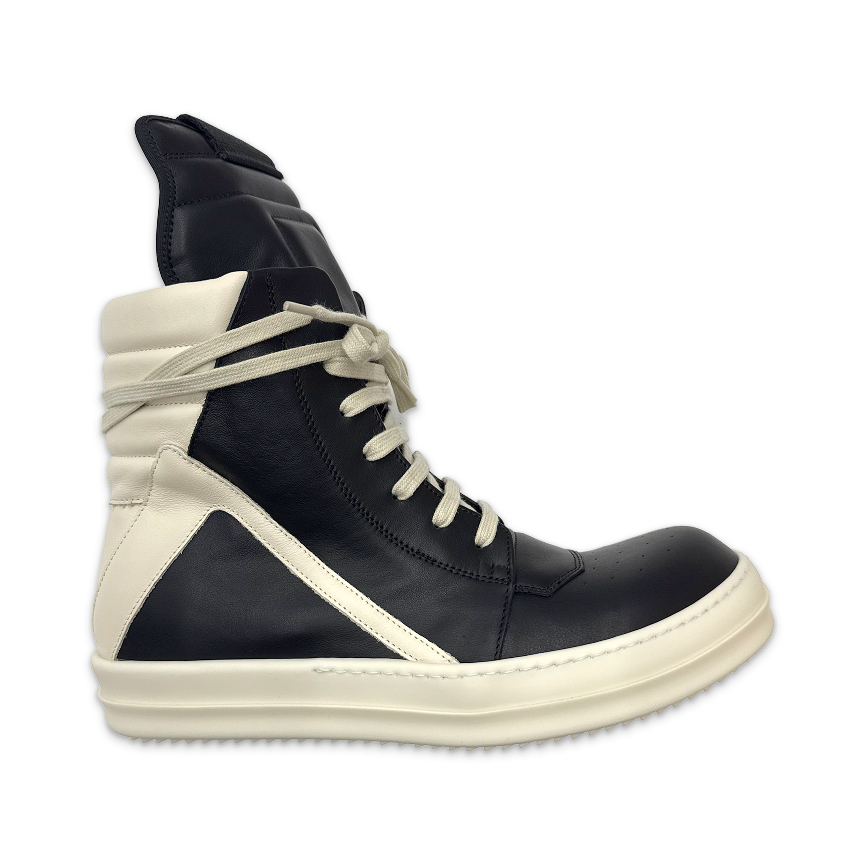 Rick Owens, Concordians Geobasket Leather Lace High "Black Milk"