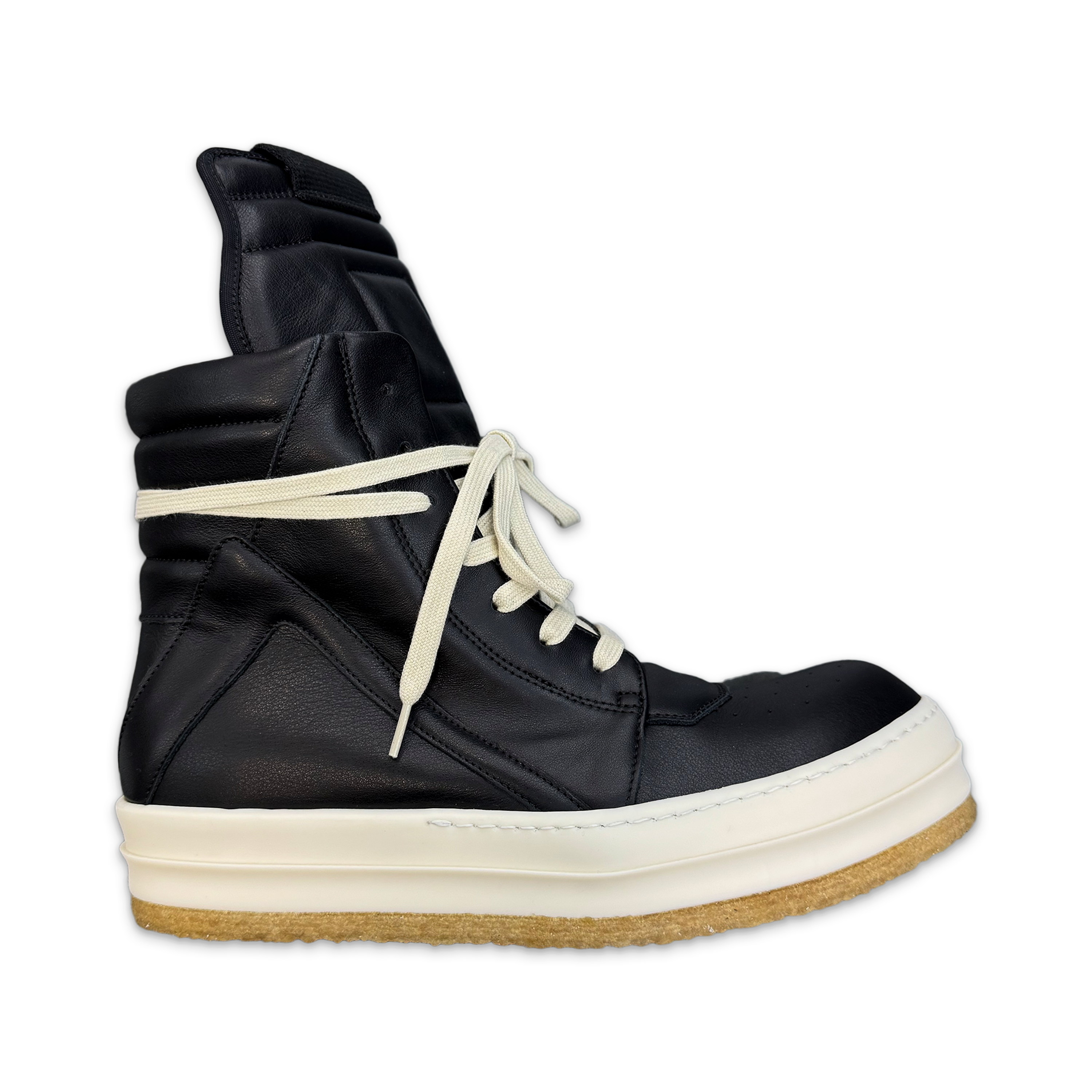 Rick Owens Concordians Creep Geobasket Leather Lace High "Black/Milk" W