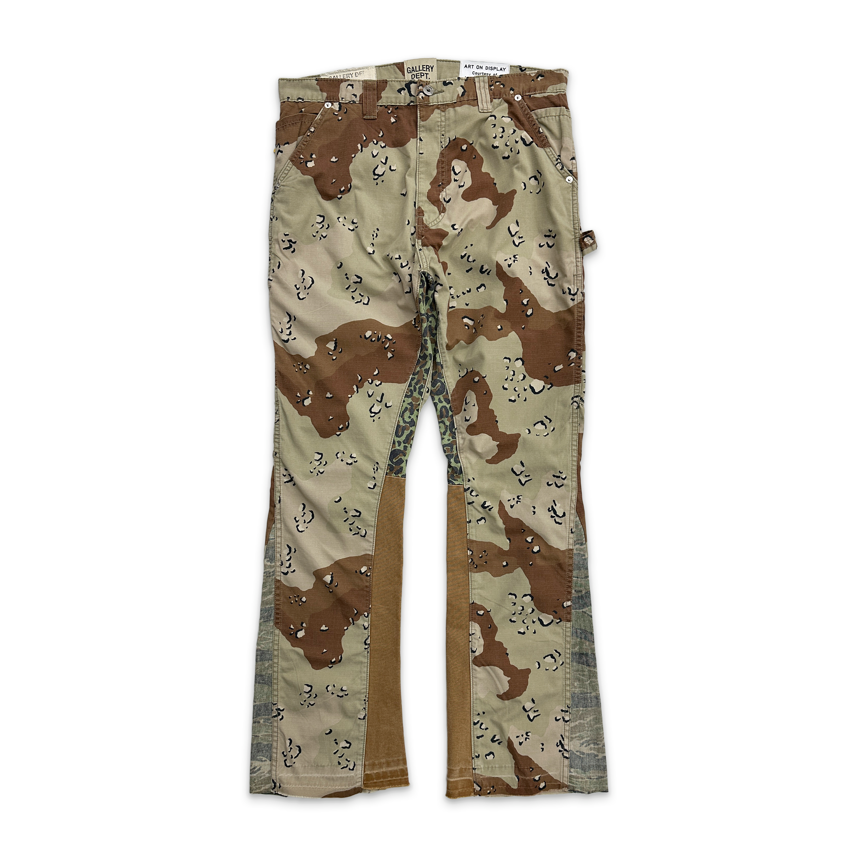 Gallery Dept., Chocolate Chip La Flare Trousers “Chocolate Brown/Light Green”