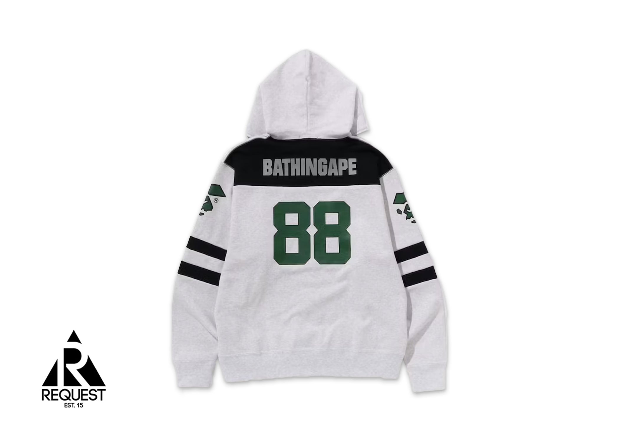 A Bathing Ape BAPE Football Relaxed Fit Full Zip Hoodie "Grey"
