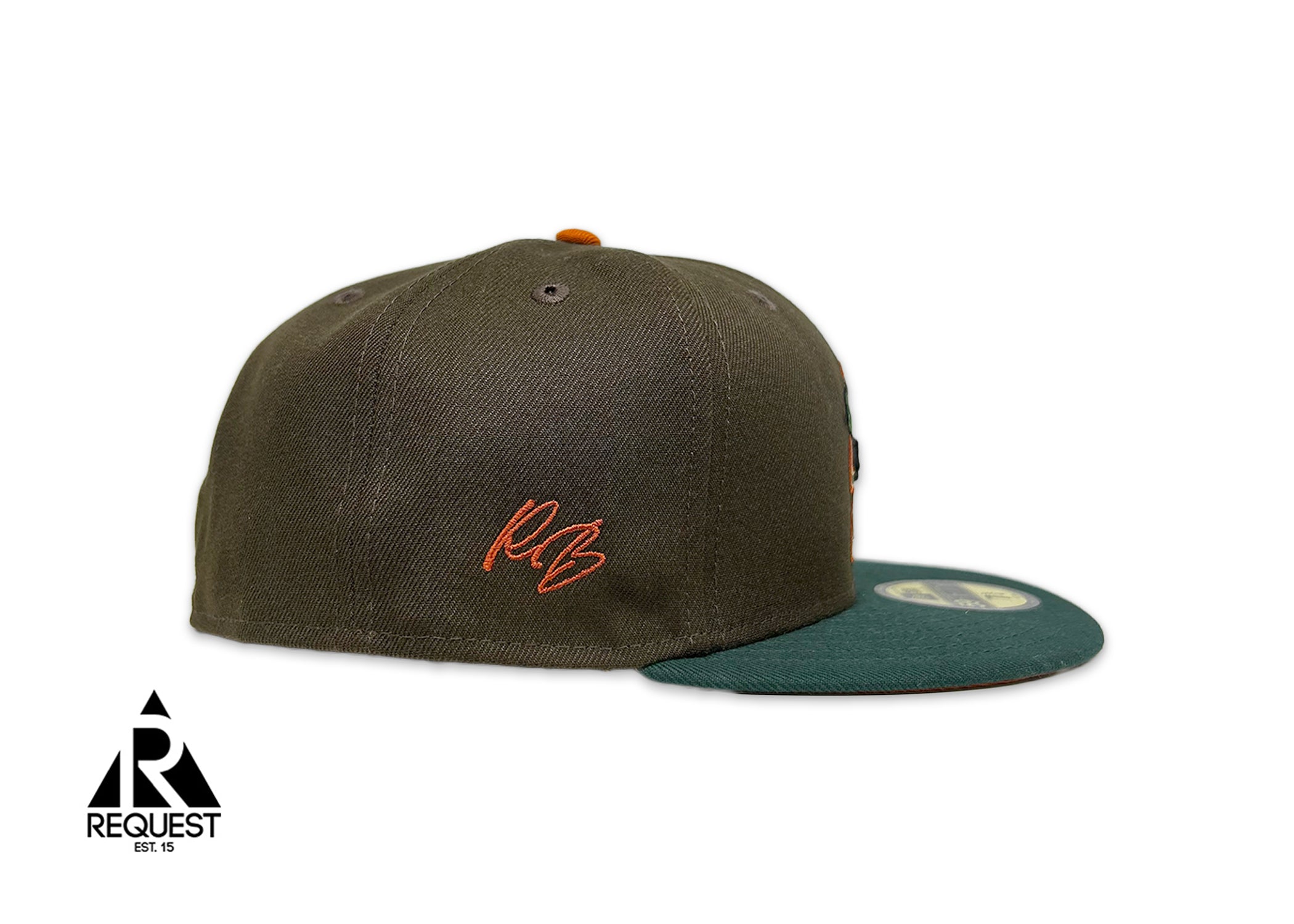 Request, New Era Request Exclusive Fitted Hat Grasshoppers "Mocha/Pine"