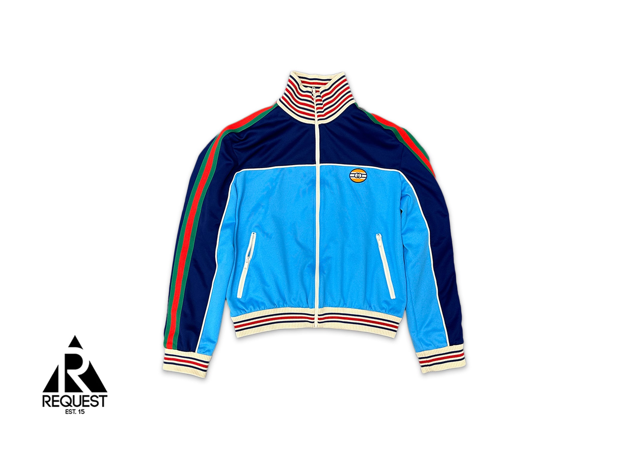 Gucci, Technical Jersey Zip-Up Jacket "Blue"