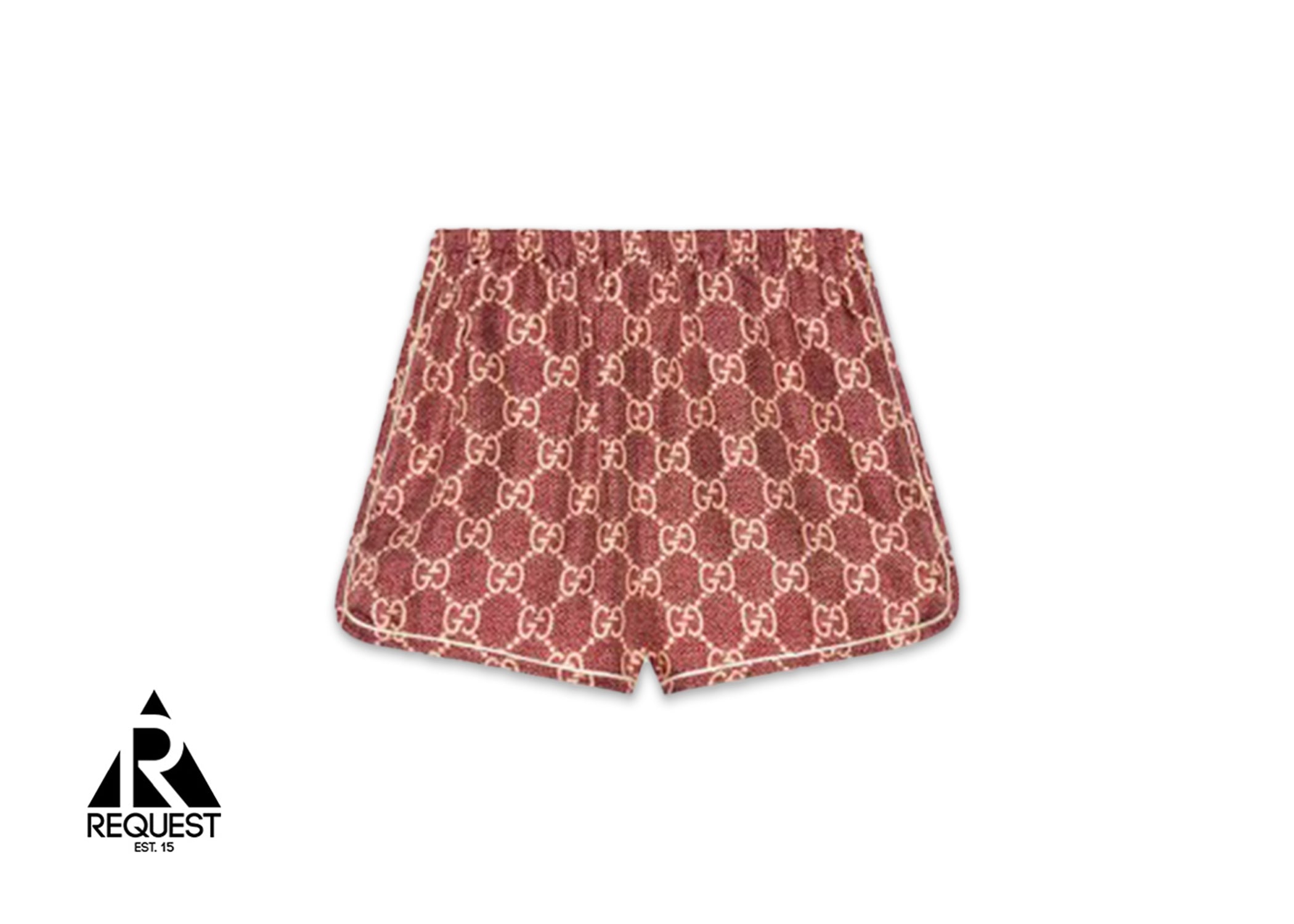 Gucci GG Supreme Print Silk Shorts "Burgundy"