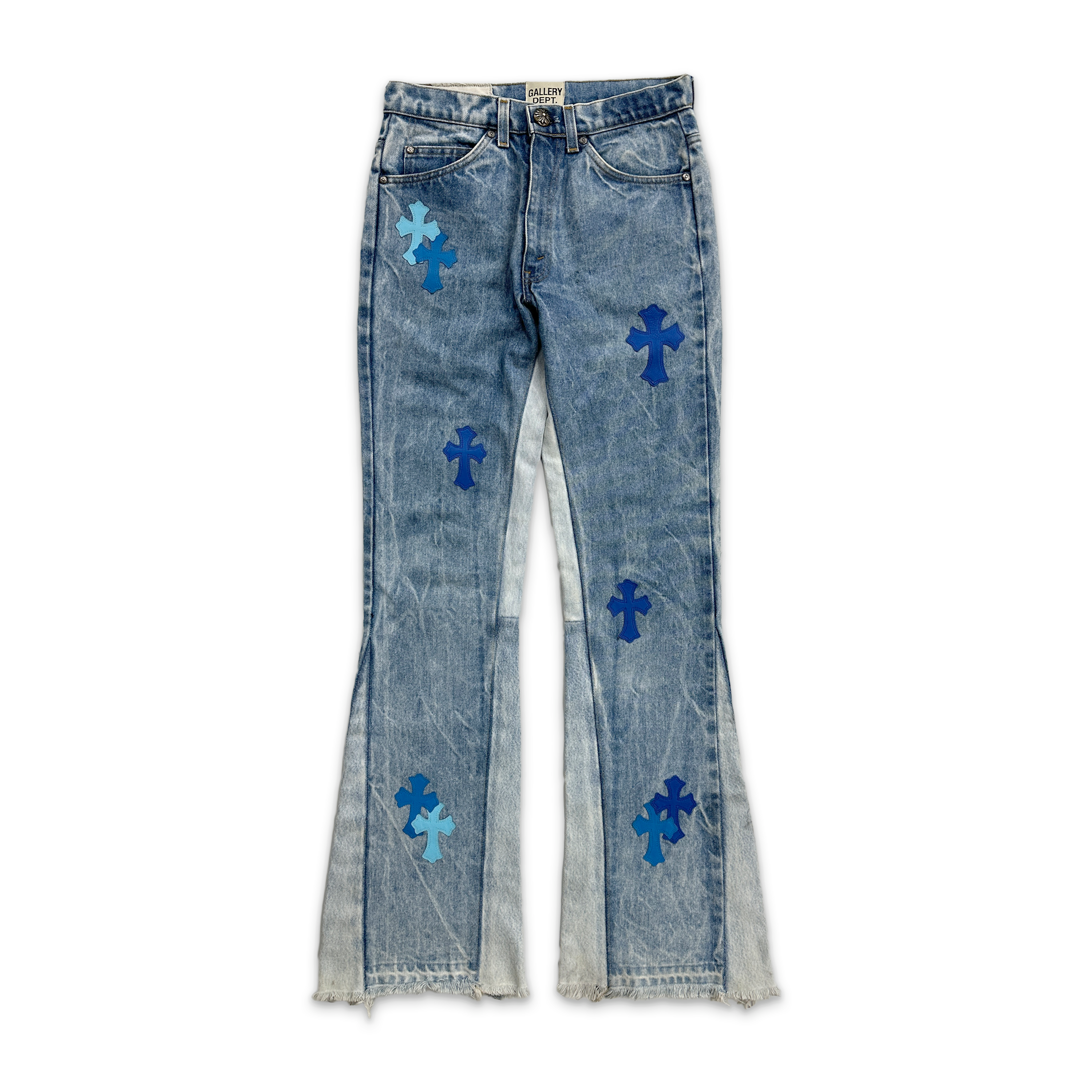 Chrome Hearts, Gallery Dept. Flare Light Wash Denim "Blue Crosses"