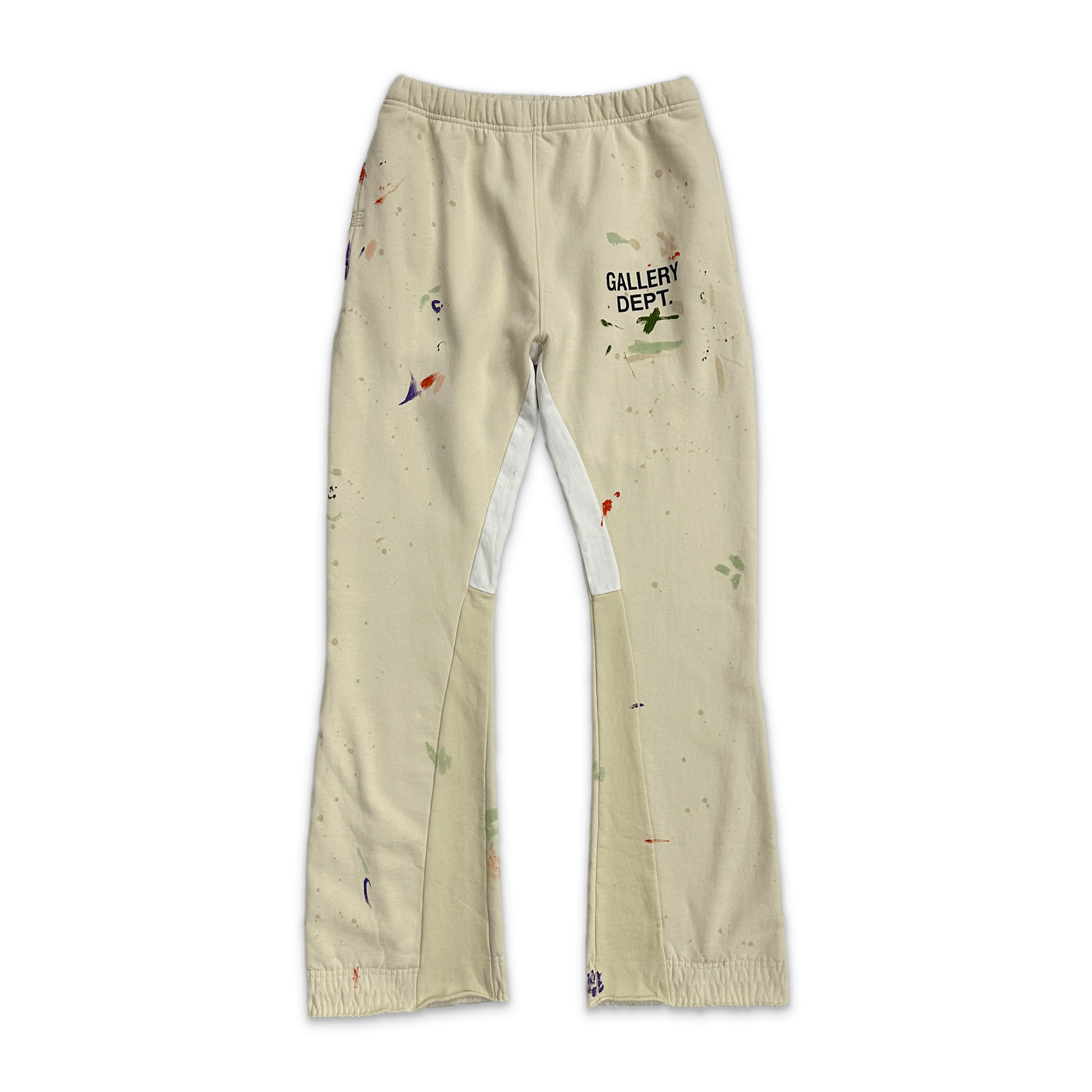 Painted Flared Sweatpants "Cream"