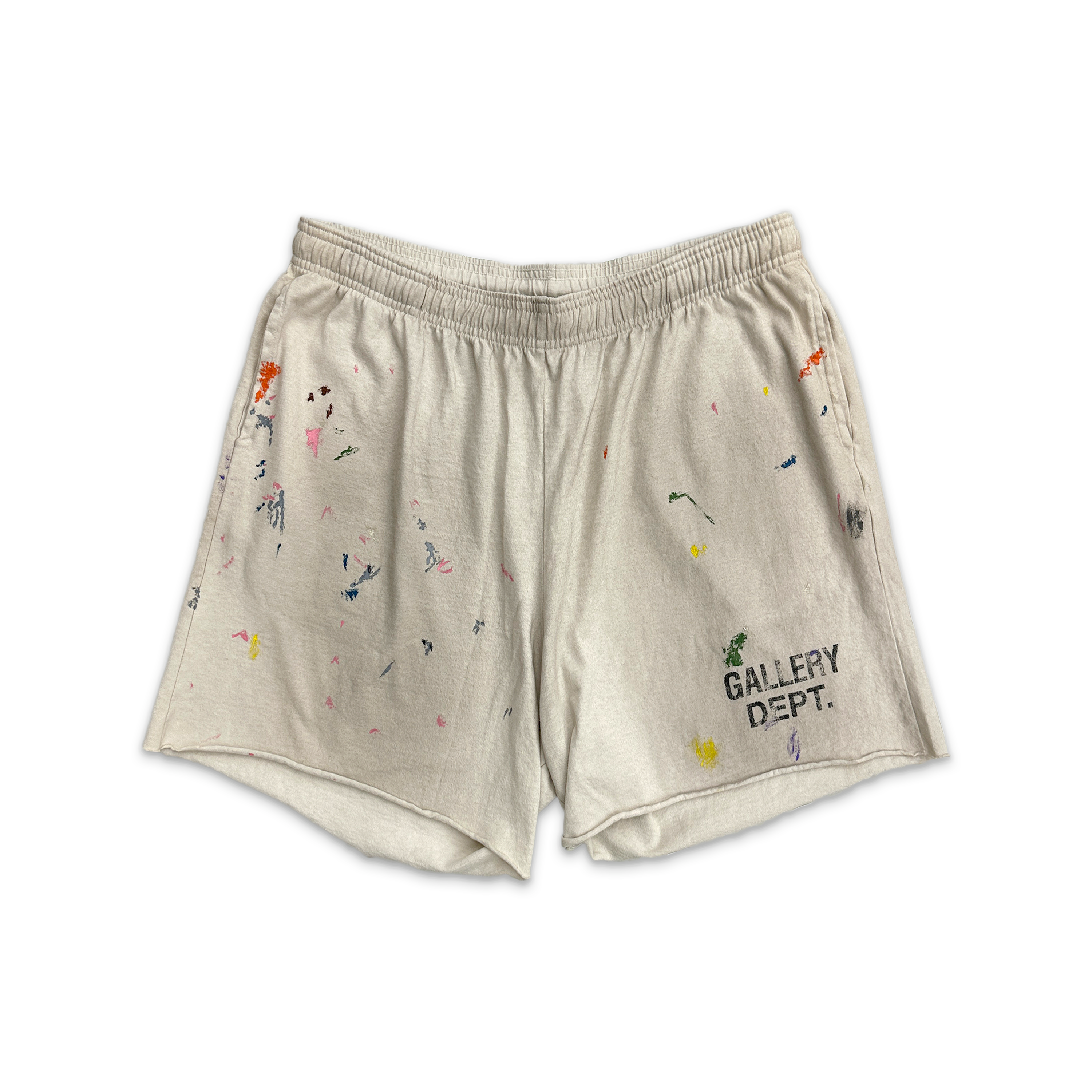 Gallery Dept., Insomnia Paint Splattered Jersey Shorts "Cream"