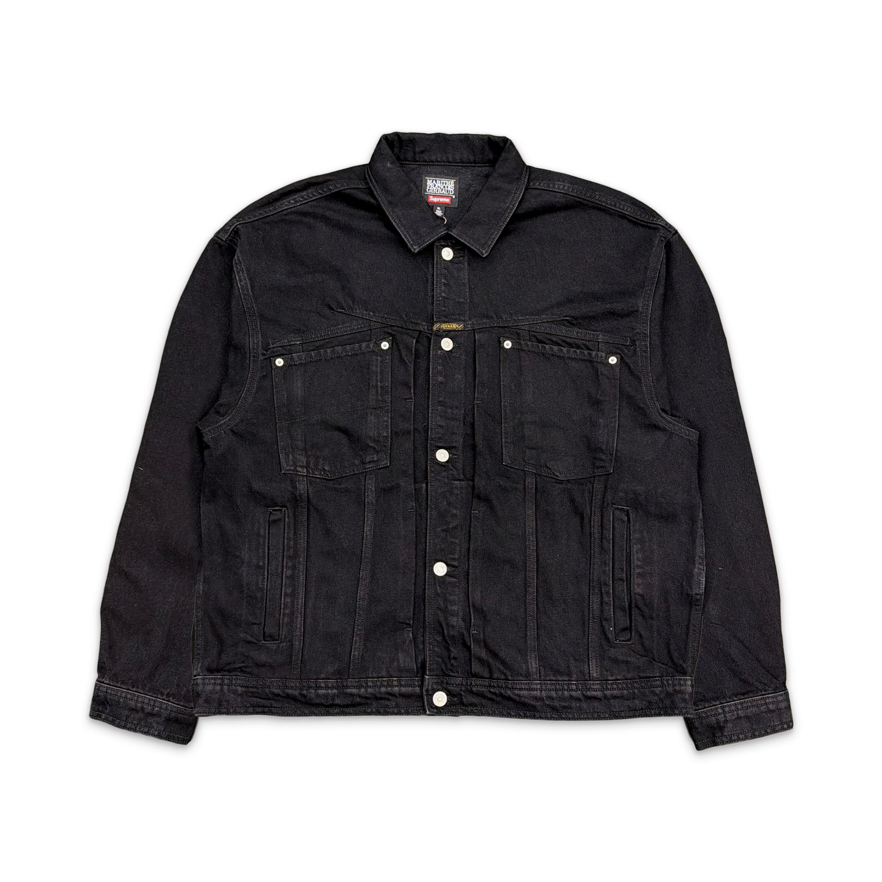 Marithé + François Girbaud X-Seam Denim Trucker Jacket "Black"