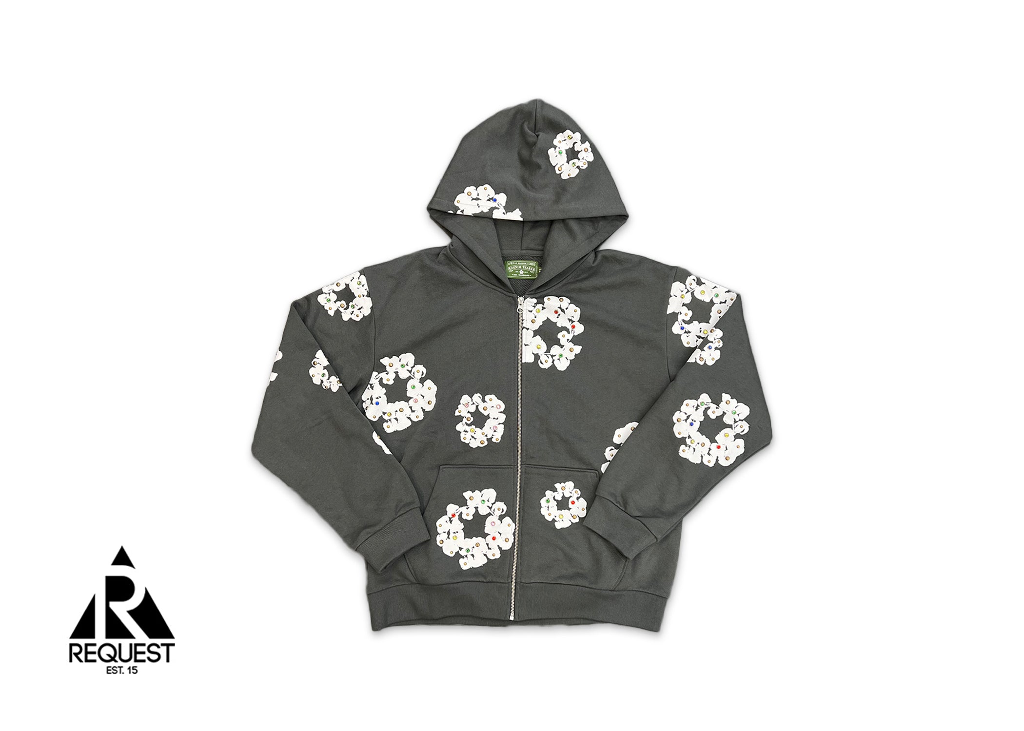 Denim Tears, Rhinestone Wreath Zip Hoodie "Vintage Black (2024)"