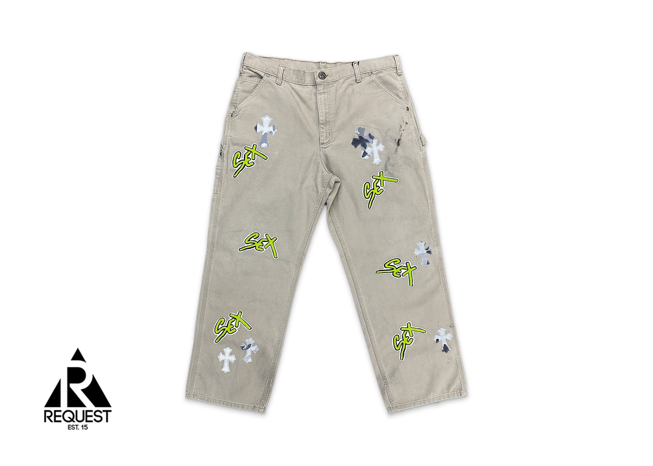 Chrome Hearts Sex Records Carpenter Pants "Grey Khaki"