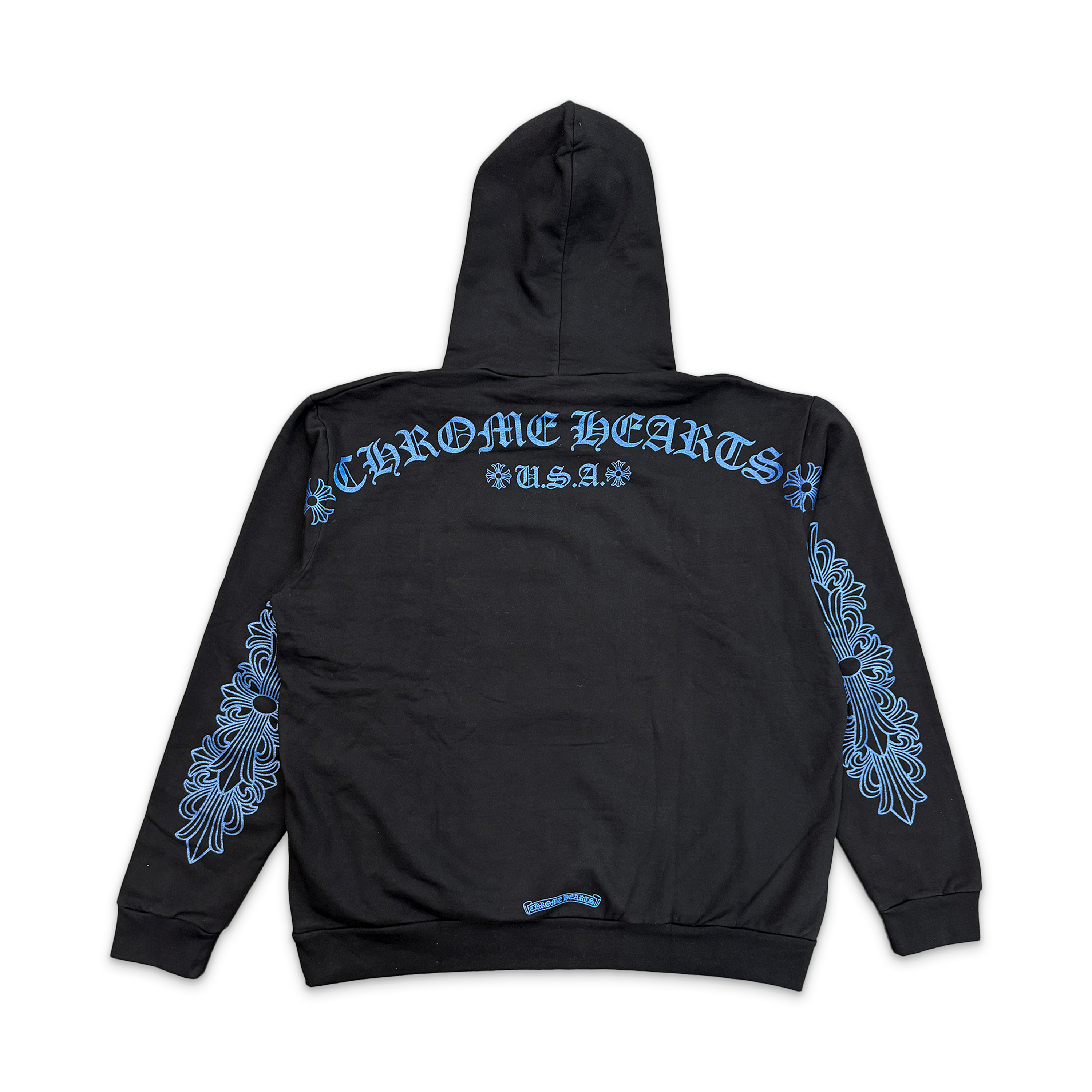 Horseshoe Script Friends & Family Hoodie "Blue Glitter"