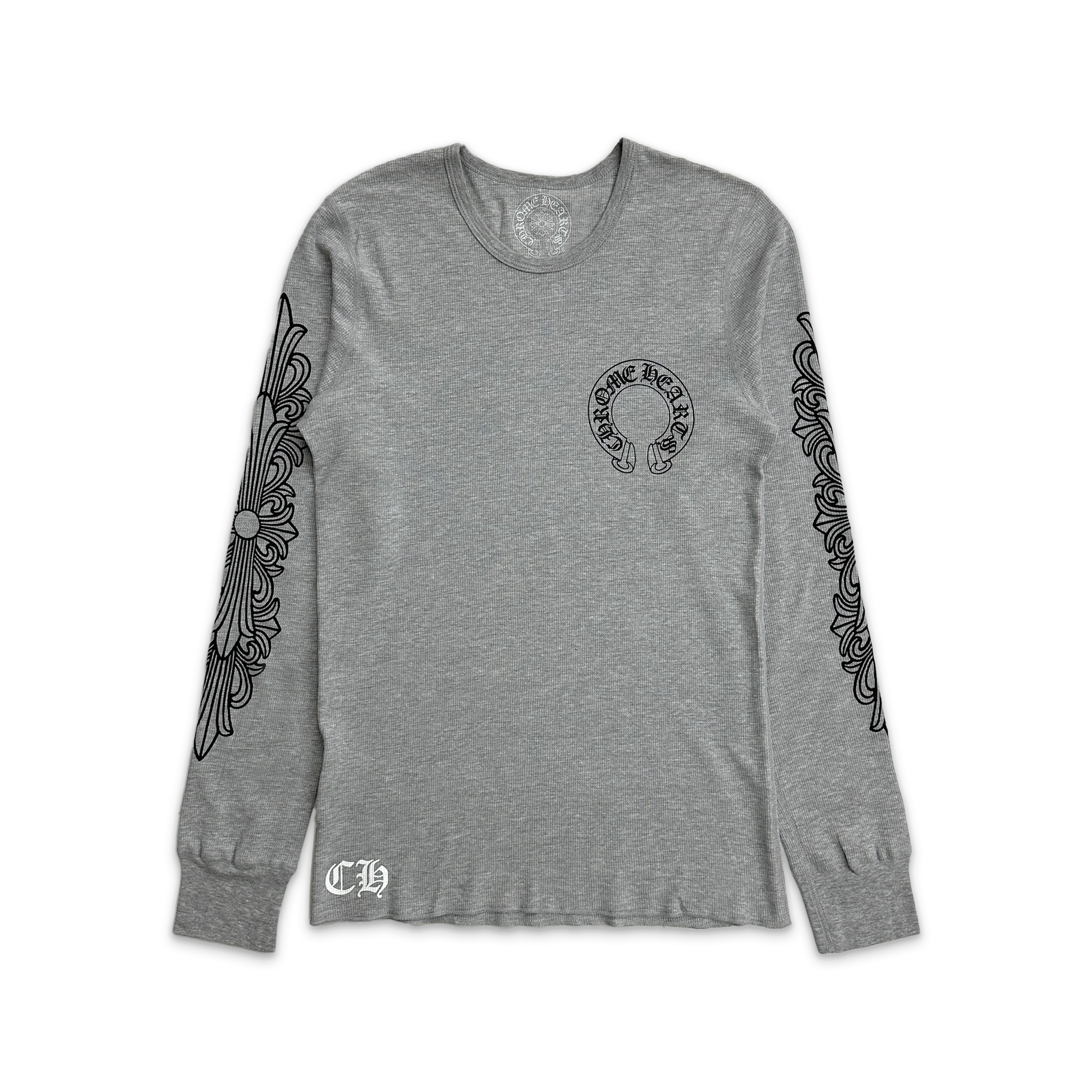 Chrome Hearts, Horseshoe Floral Thermal L/S Tee "Grey"