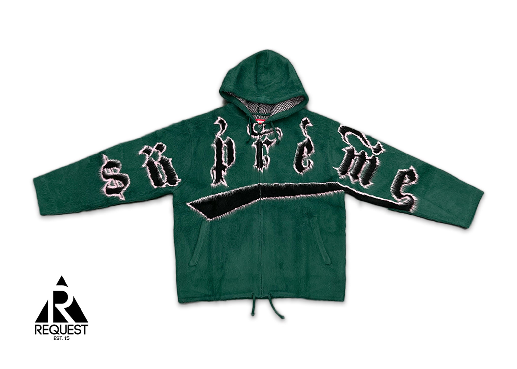Supreme, Brushed Logo Zip Up Hooded Sweater FW24 "Teal"