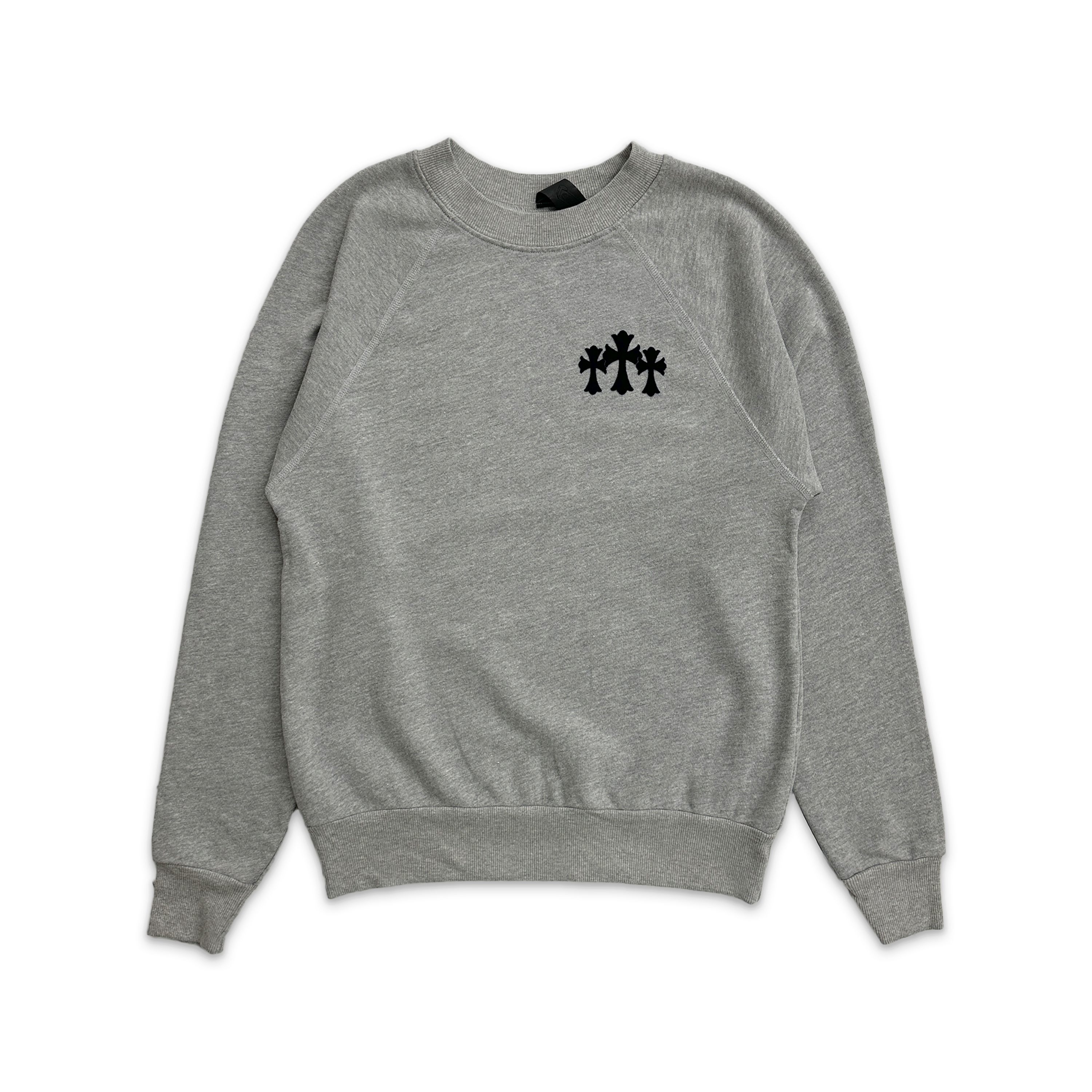Chrome Hearts, Triple Cross Velvet Sweatshirt "Grey" (W)