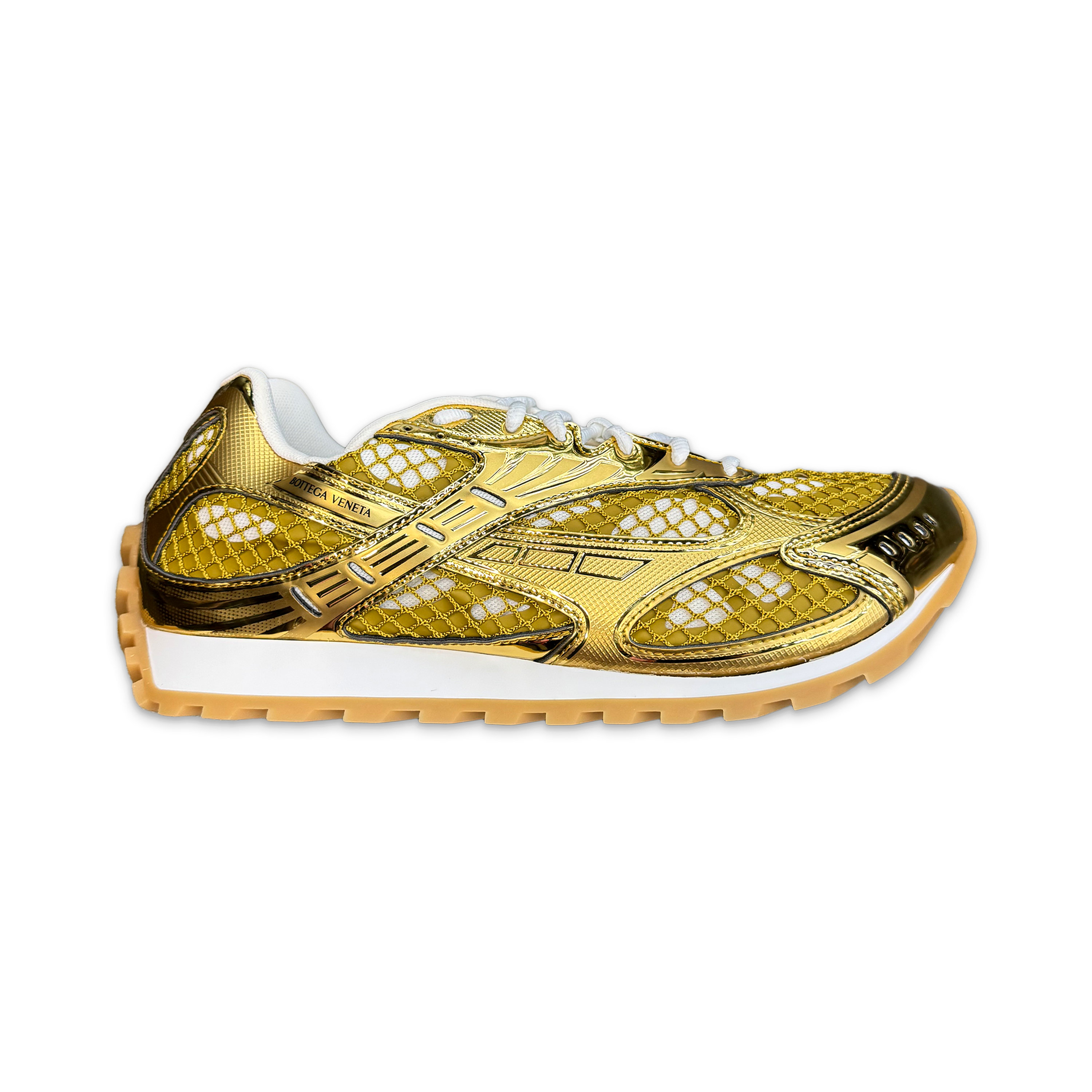 Bottega Veneta, Orbit Sneaker "White/Metallic Gold"
