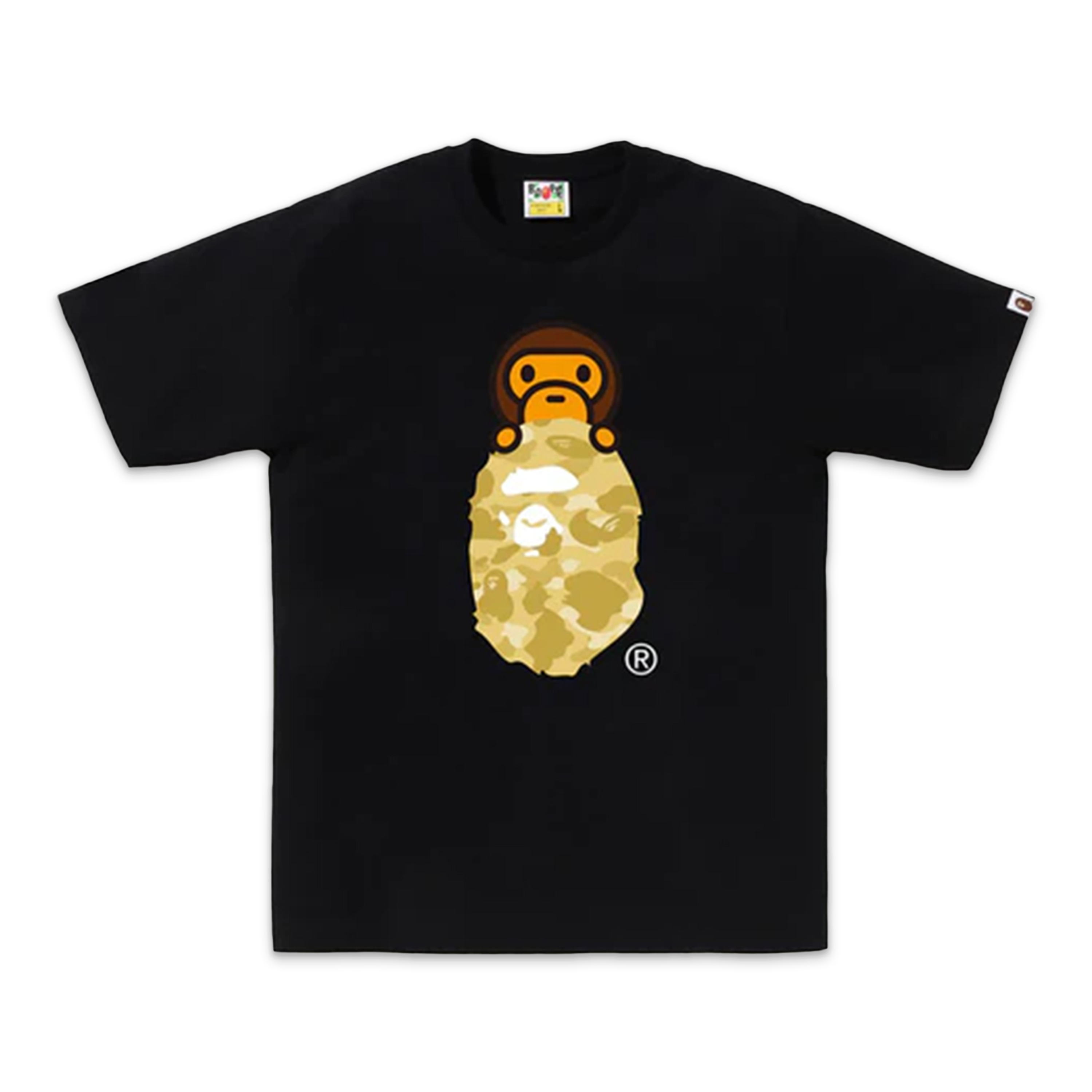 A Bathing Ape (BAPE), BAPE Color Camo Milo On Bape Head Tee (SS24) “Black/Yellow”