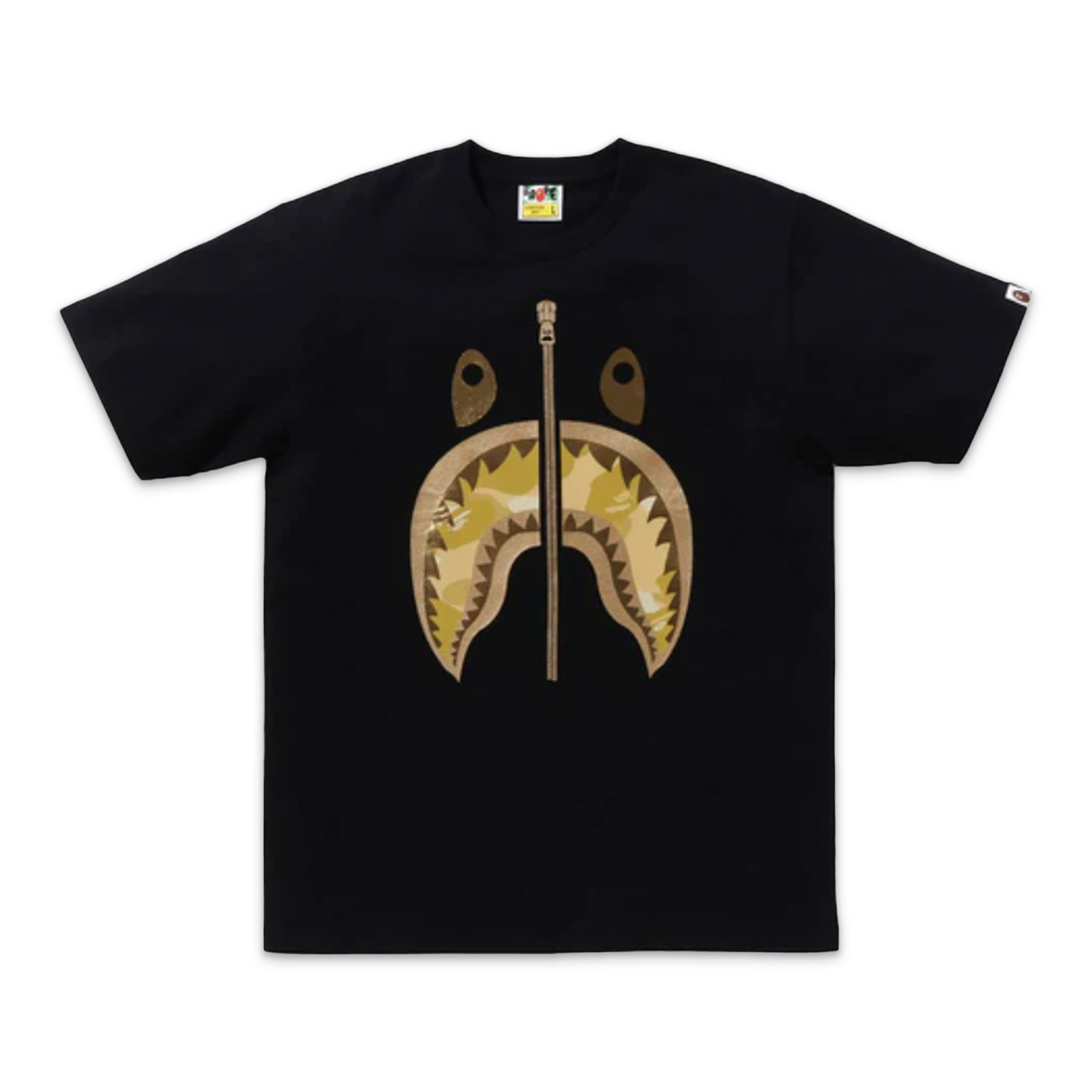 A Bathing Ape (BAPE), BAPE Shark Tee (SS24) "Black/Yellow"