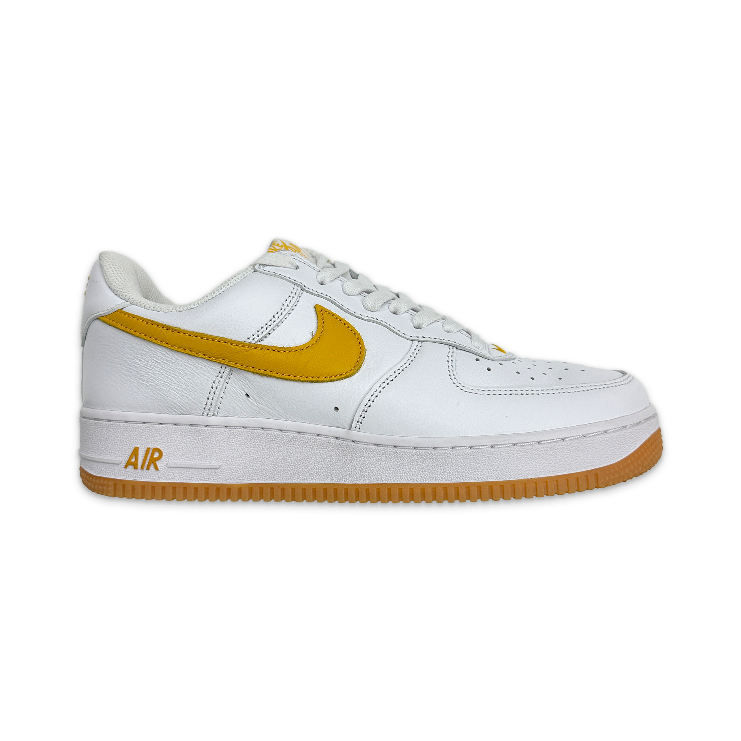 Request, Nike Air Force 1 "Color Of The Month White University Gold Gum Bottom"