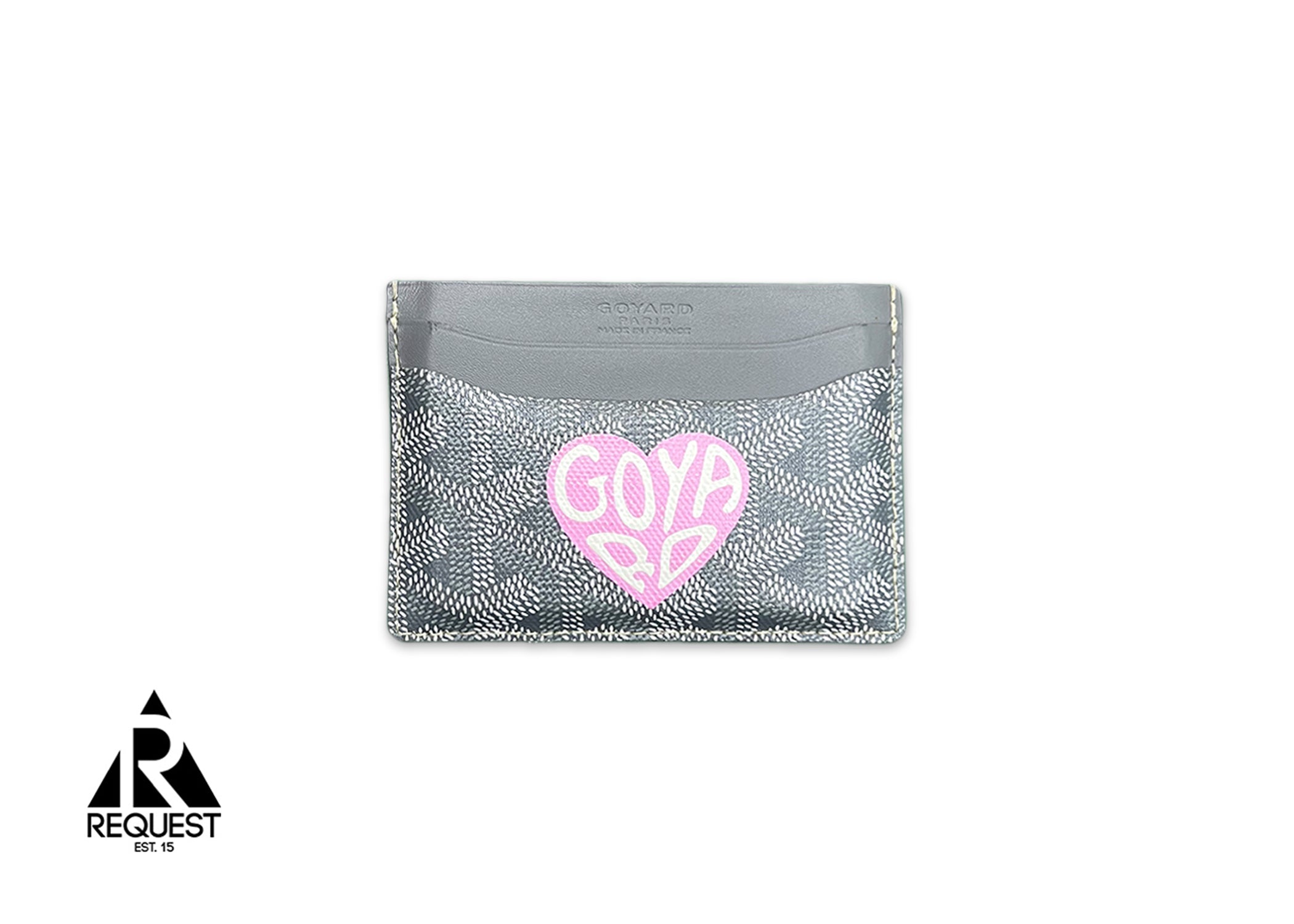 Goyard Saint Sulpice Card Holder Wallet "Grey Pink Heart"