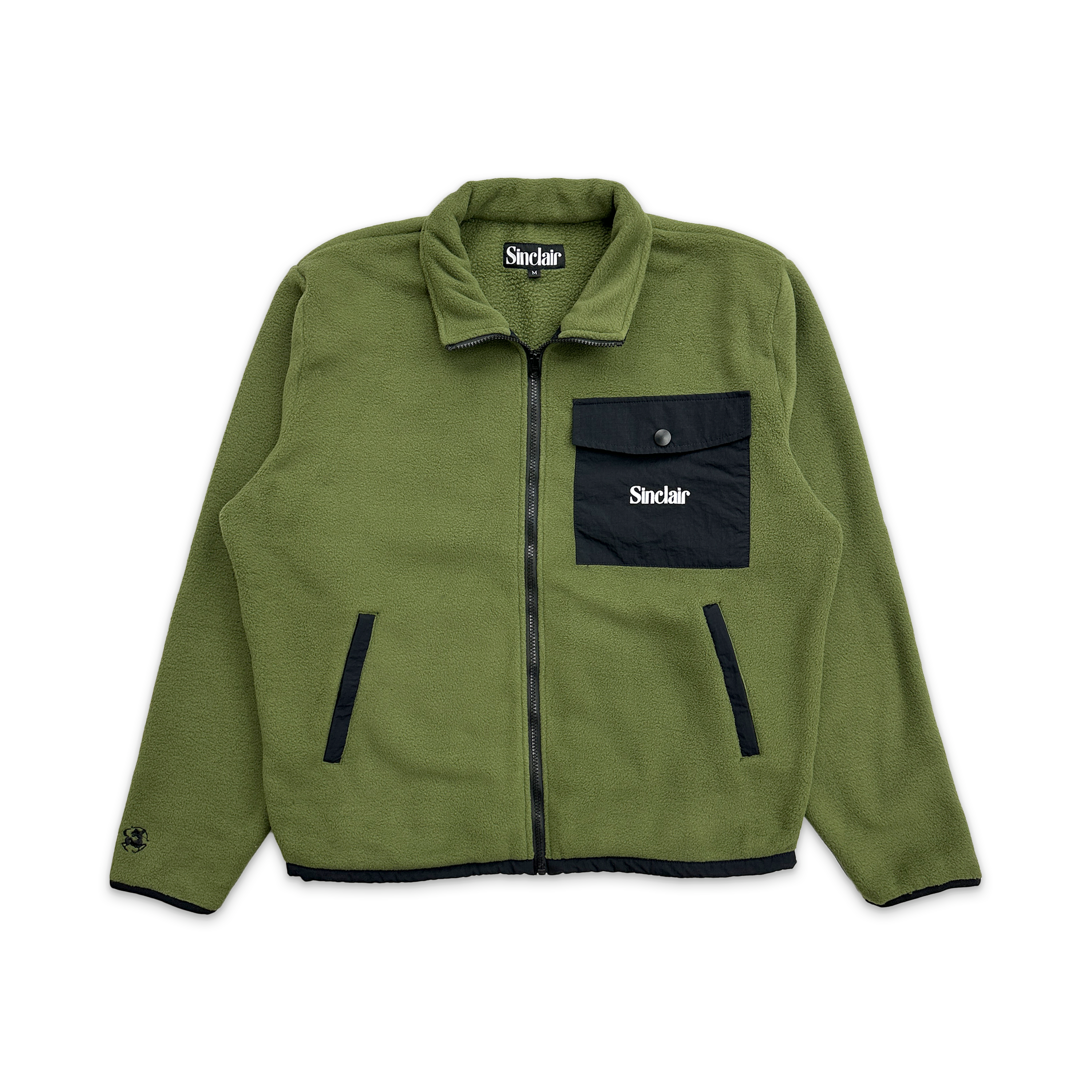 Sinclair, Cargo Pocket Fleece Zip Up Jacket "Olive"