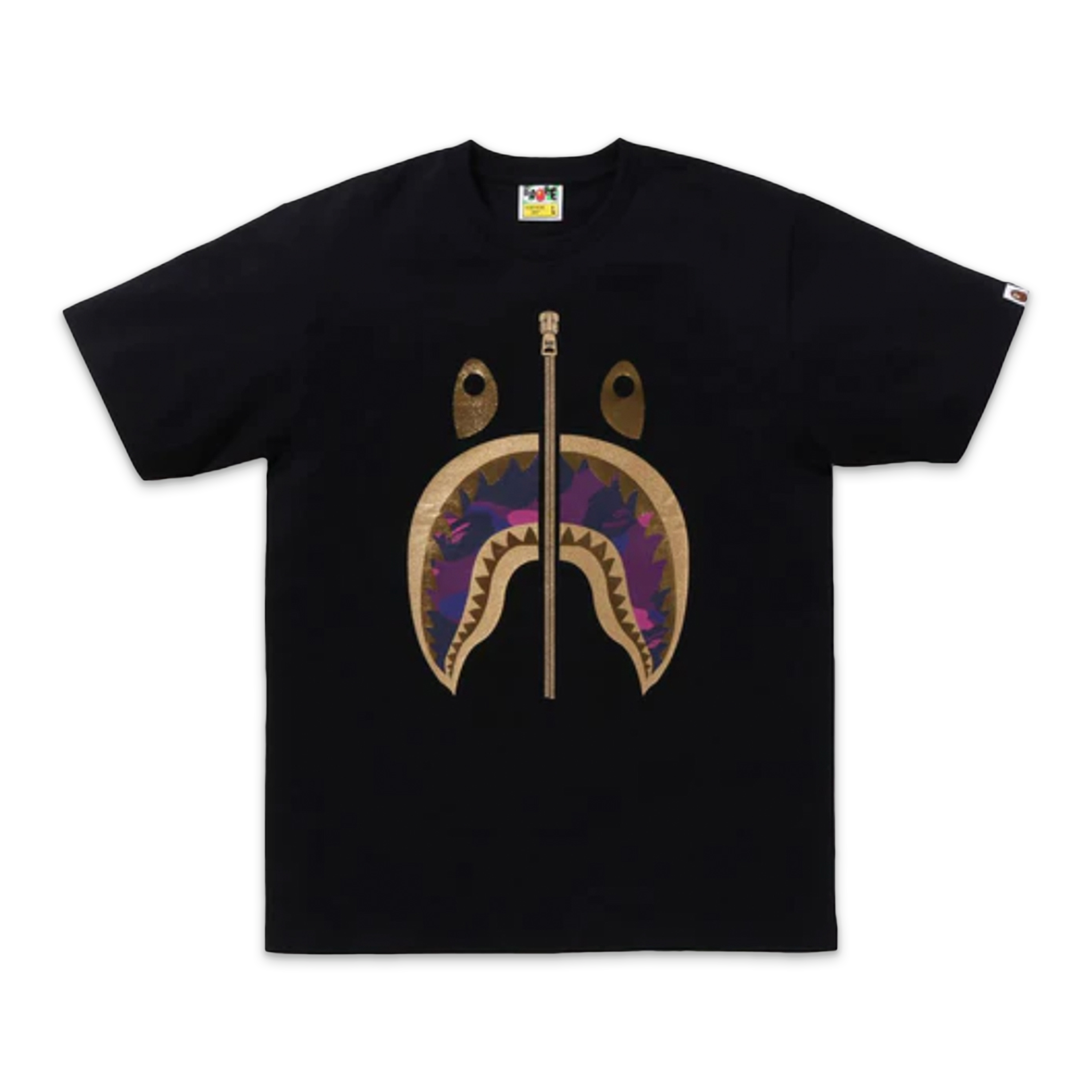 A Bathing Ape (BAPE), BAPE Shark Tee (SS24) "Black/Purple"