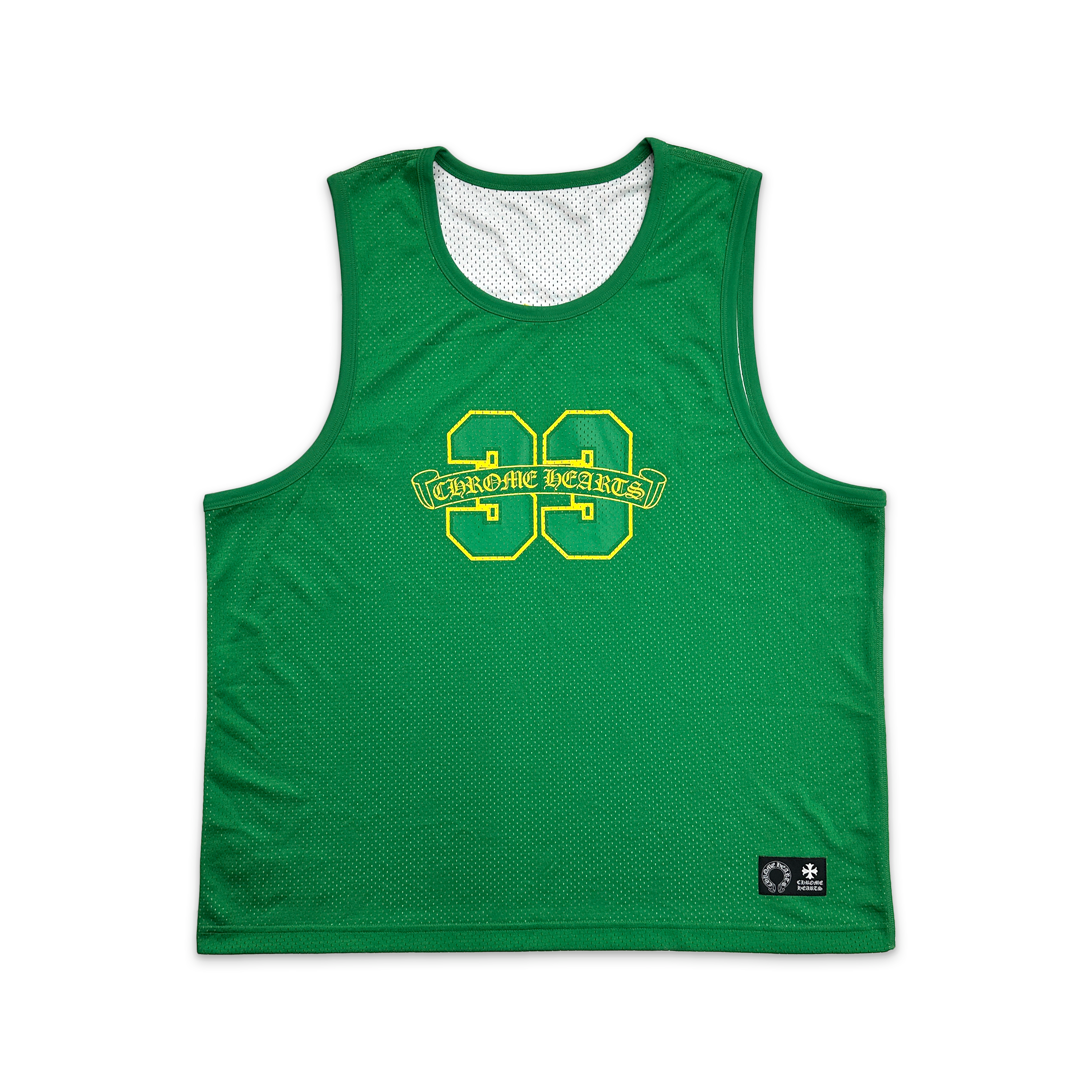 Chrome Hearts, Sports Mesh Reversible Basketball Jersey “Green/Yellow”