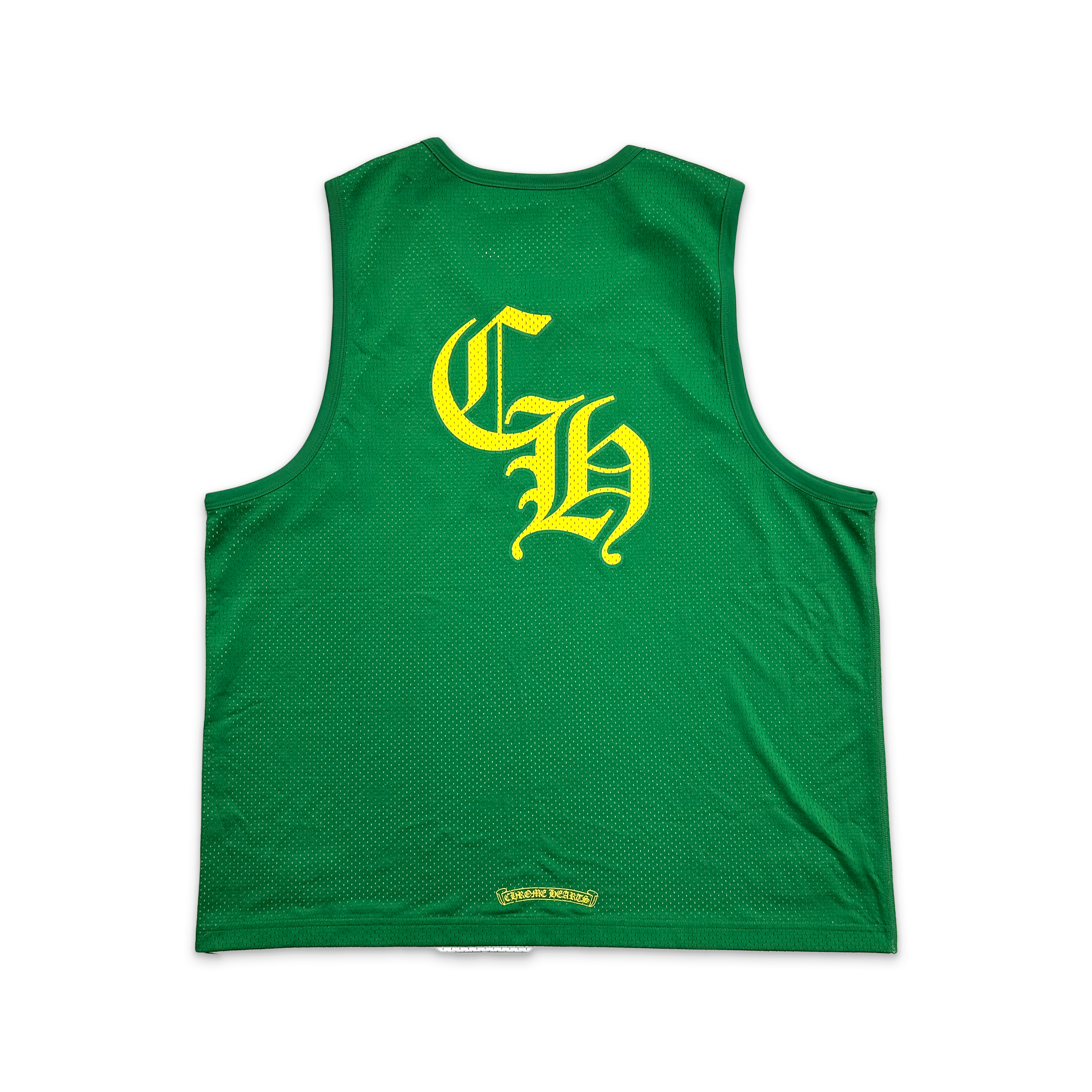 Chrome Hearts, Sports Mesh Reversible Basketball Jersey “Green/Yellow”