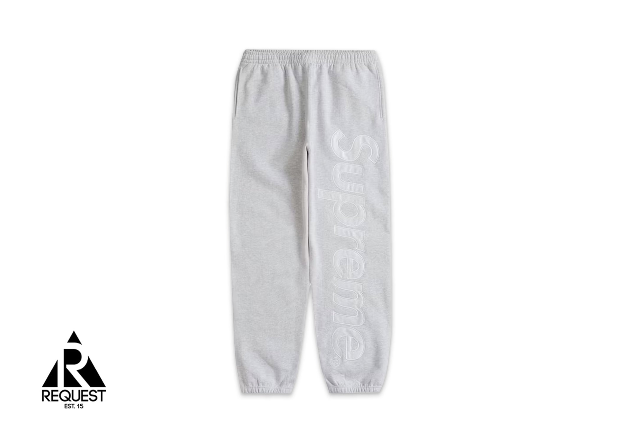 Supreme Satin Appliqué Sweatpant “Ash Grey” | Request