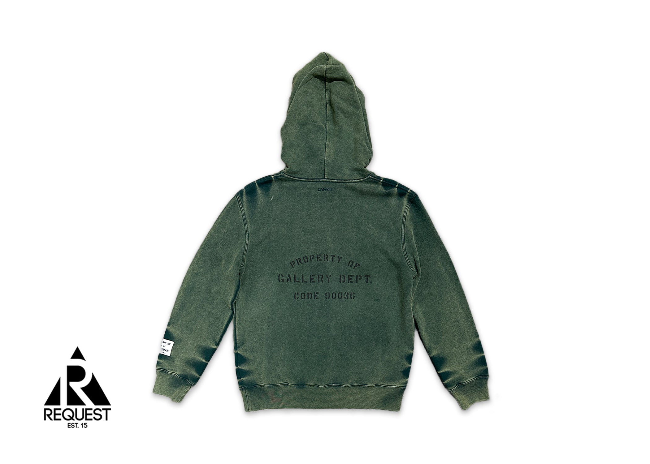 Gallery Dept., x Lanvin Worn Effect Hoodie "Green Paint Splatter"