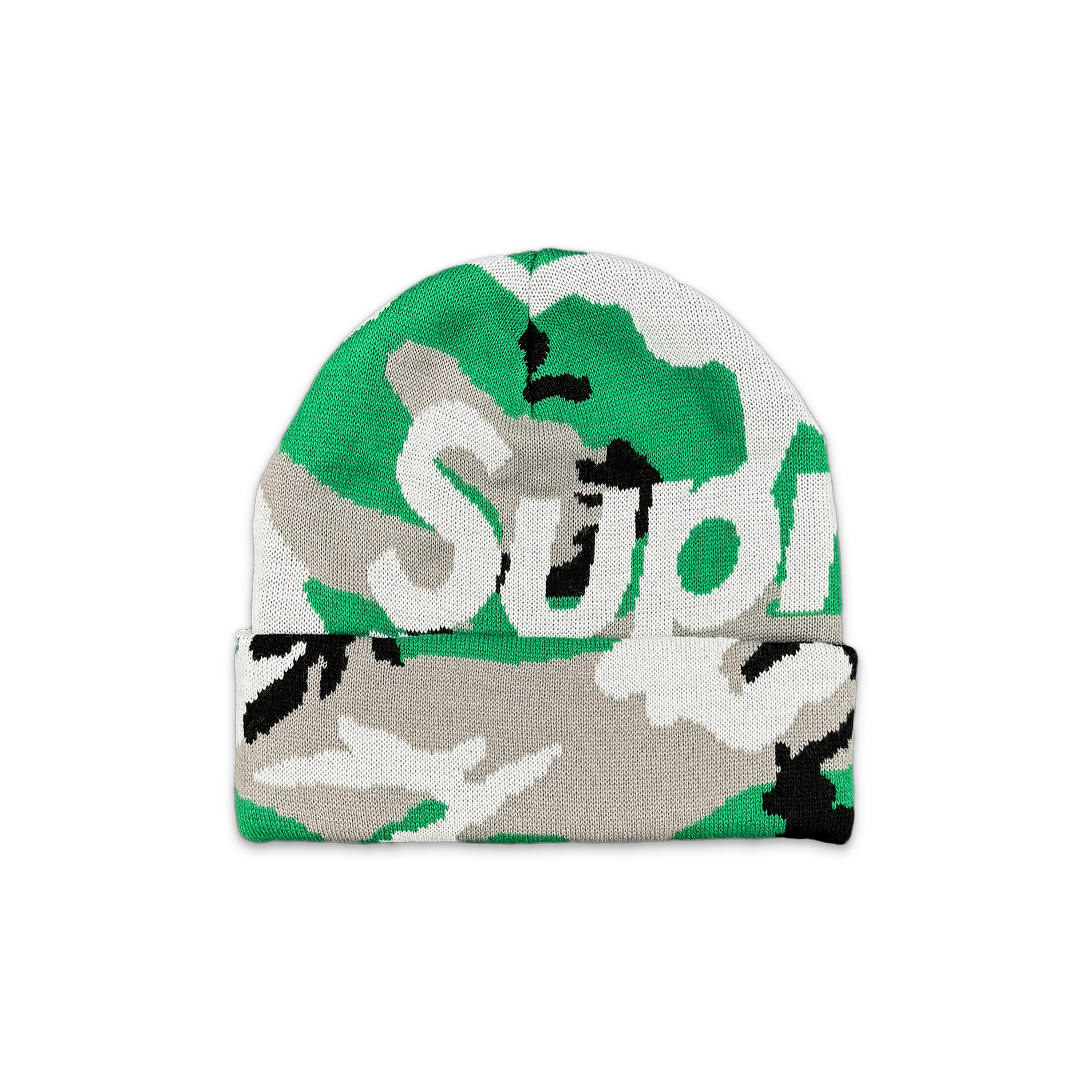 Camo Big Logo Beanie FW25 "Green Camo"