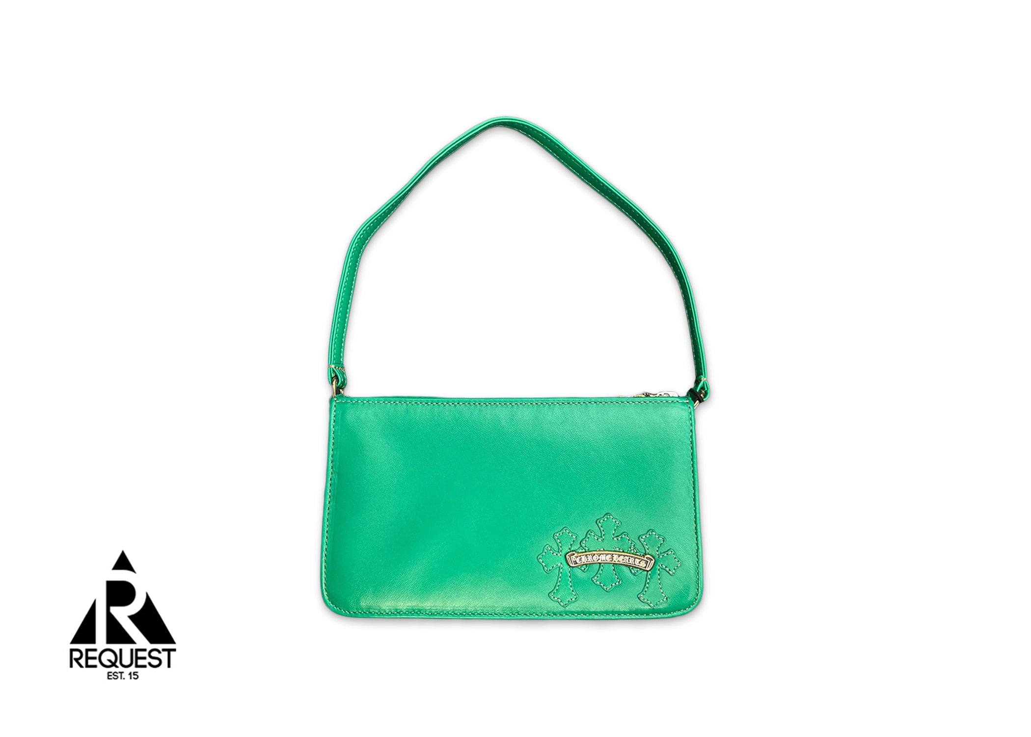 Chrome Hearts, Night Cemetery Leather Crosspatch Bag "Green"