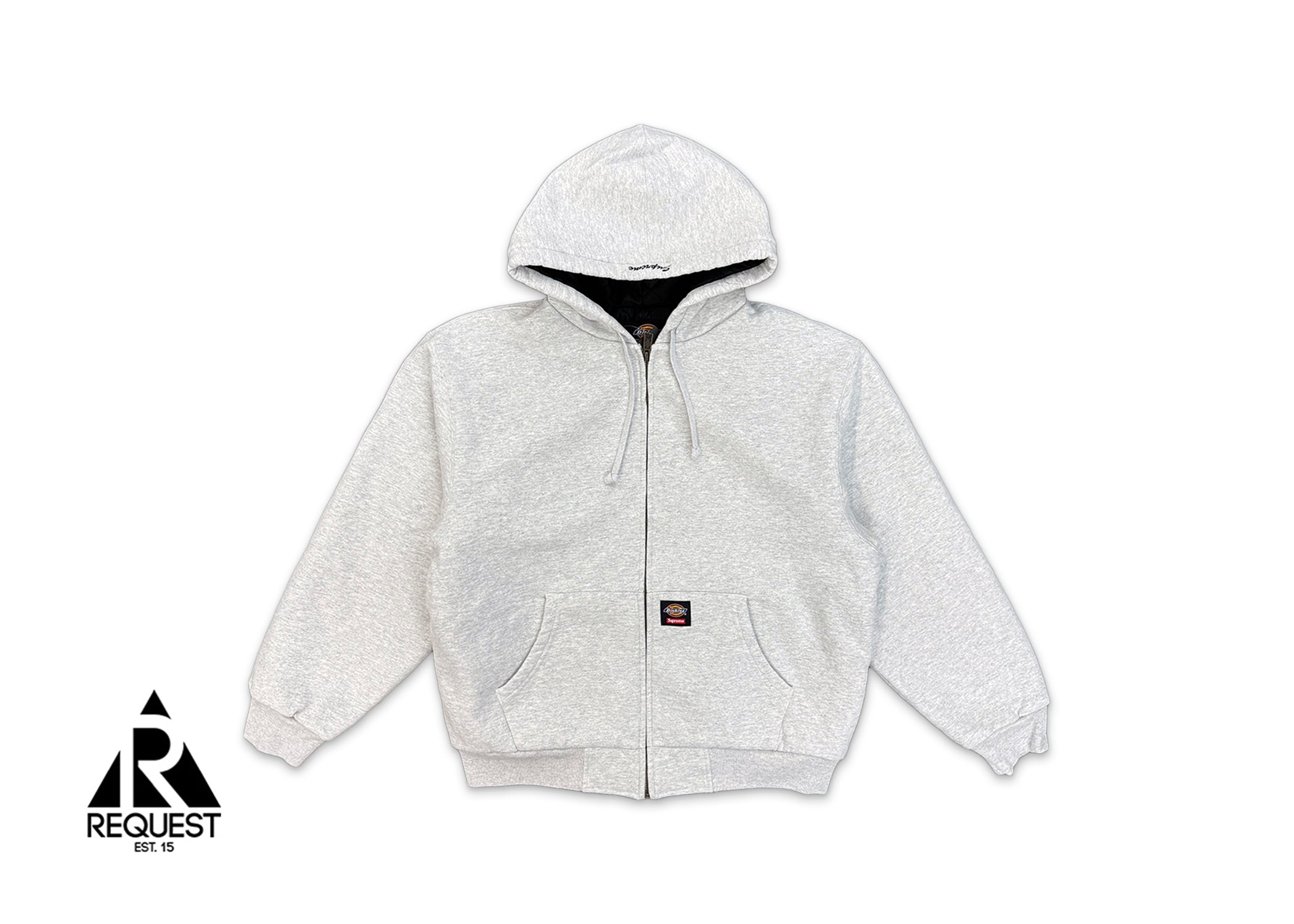 Supreme, x Dickies Quilted Lined Zip Up Hoodie "Ash Grey"